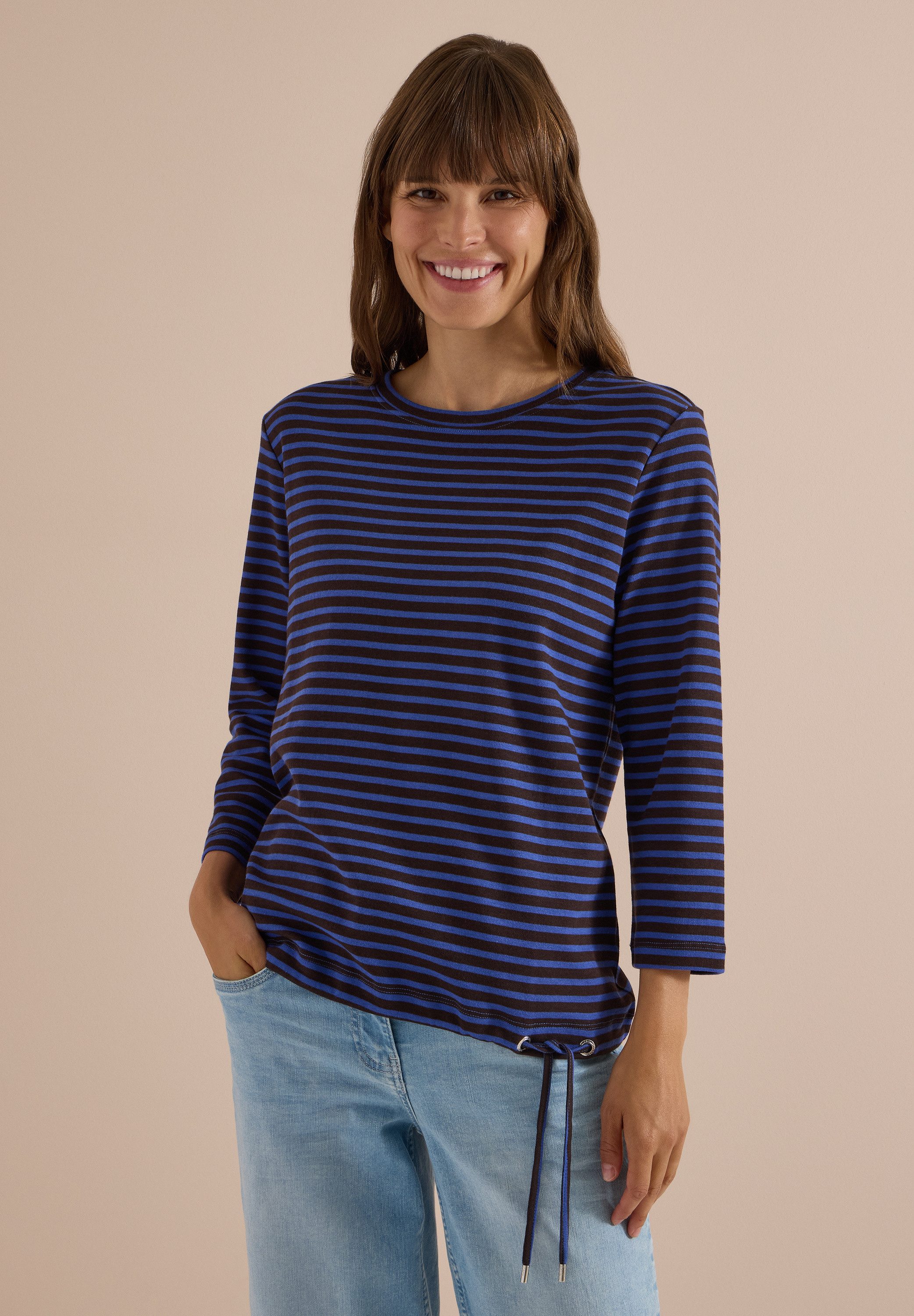 CECIL 3/4-Arm-Shirt aus reiner Baumwolle