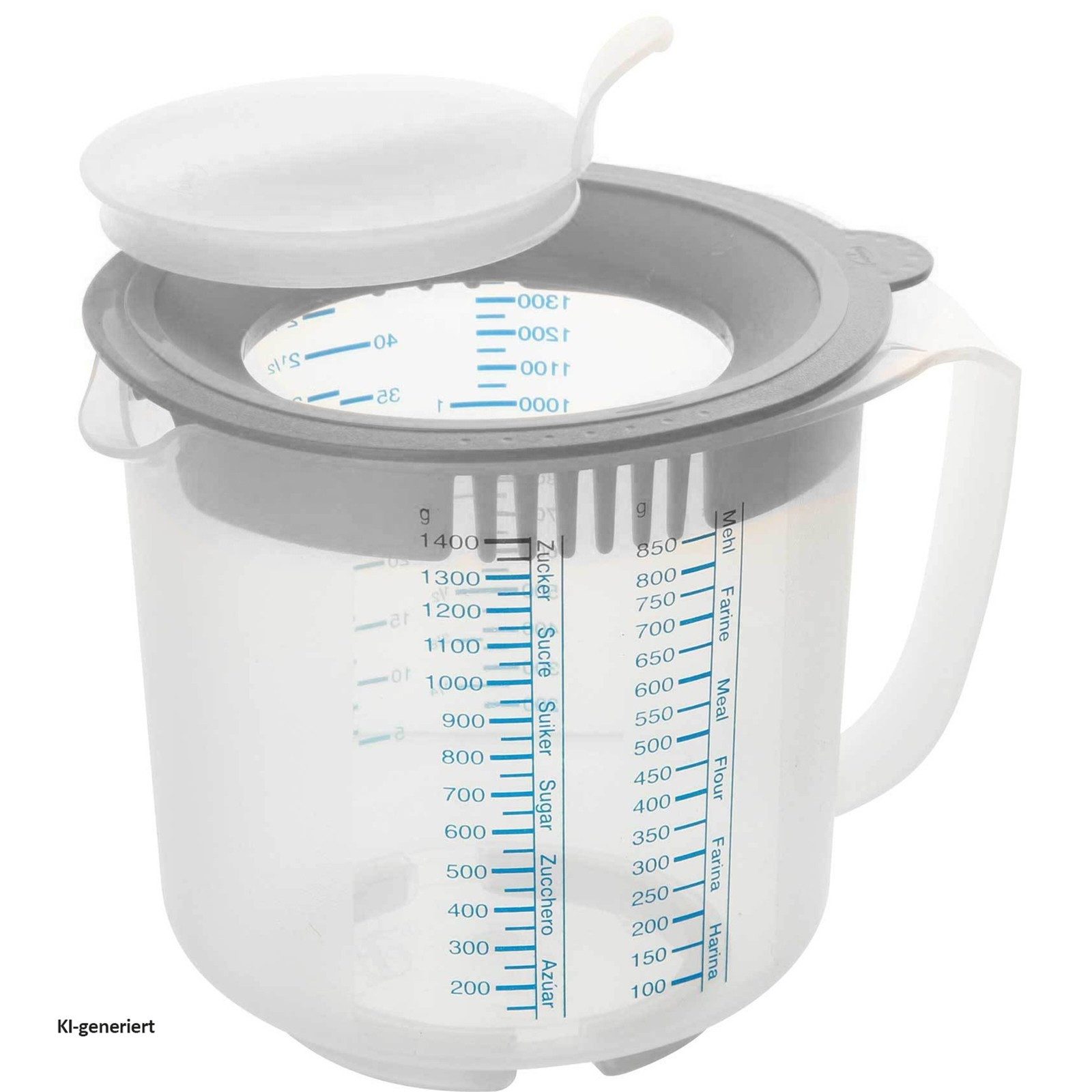 Dr. Oetker Küchenhelfer Messbecher Mess- und Rührbecher 1,4 Liter, Kunststoff, (3-St)