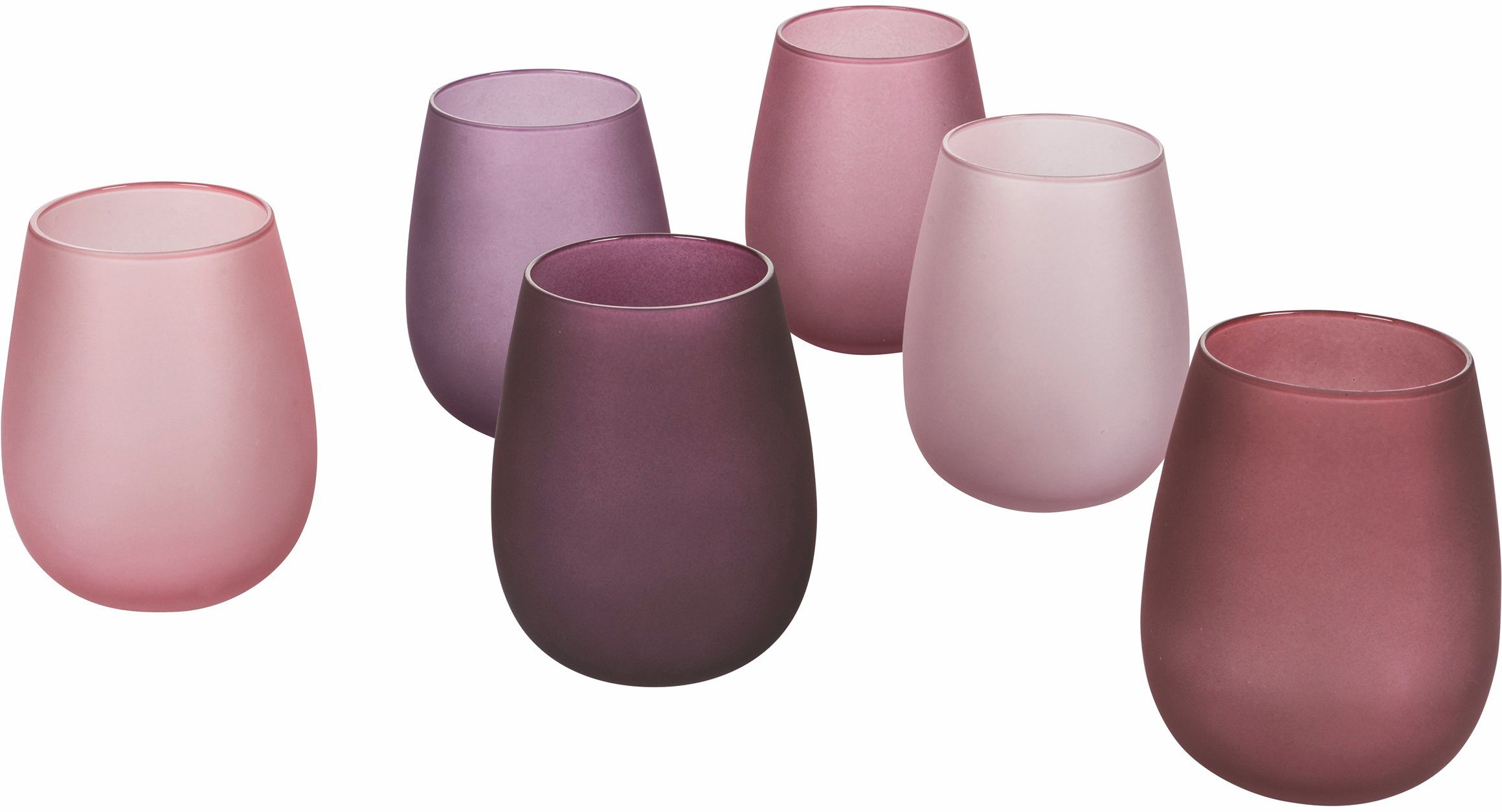 Villa d'Este Gläser-Set Happy Hour Provence, Glas, Wassergläser-Set, 6-teilig, Inhalt 500 ml