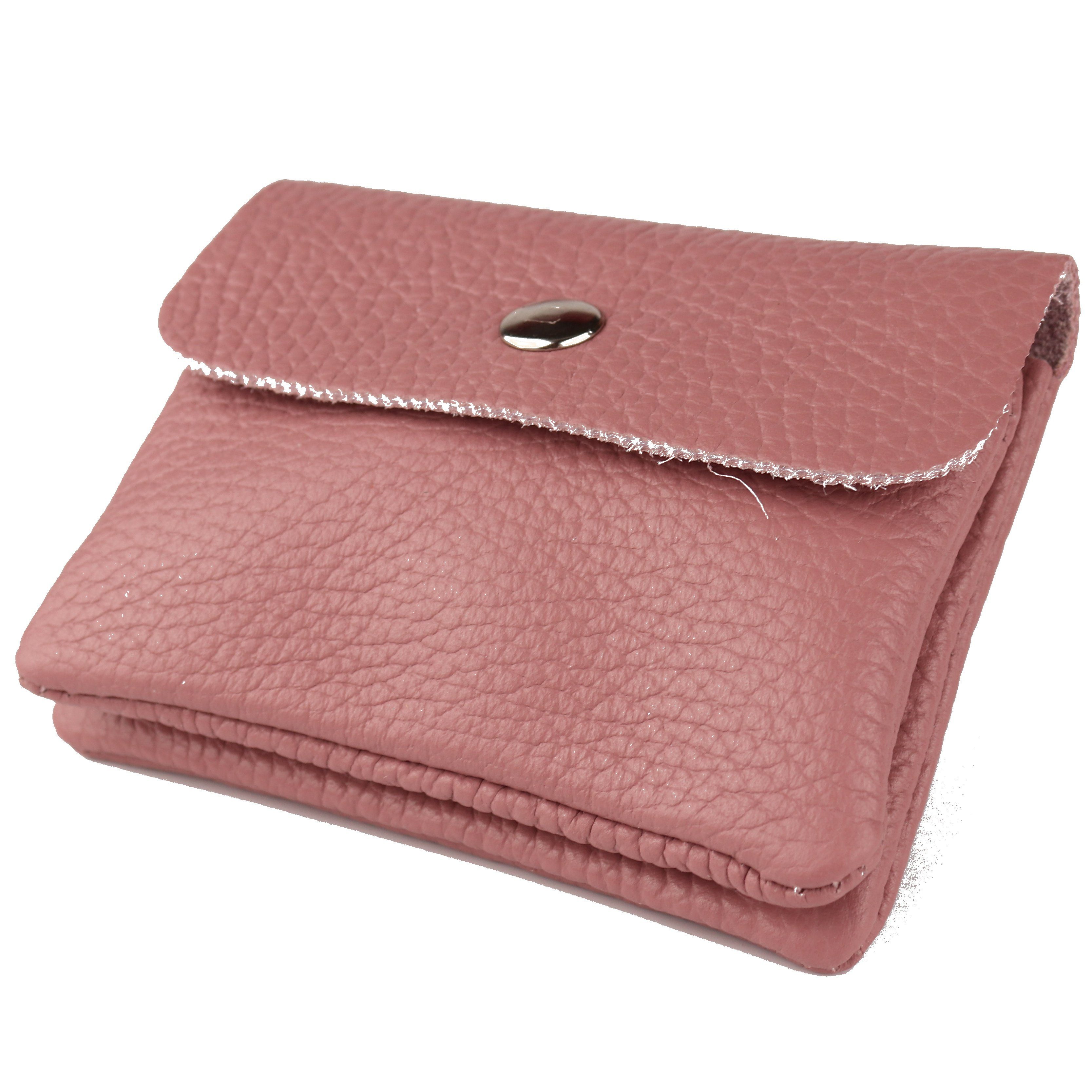 MIRROSI Mini Geldbörse Kleines Mittelgroßes Portemonnaie MADE IN ITALY Echtleder (11x8x2cm BxHxT), viele tolle Trendfarben zur Auswahl, leicht