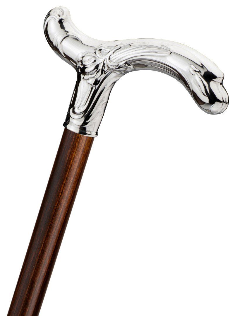 Stockshop Gehstock Gehstock Silberstock BAROCK, handgefertigter Derbygriff aus 925/1000 S