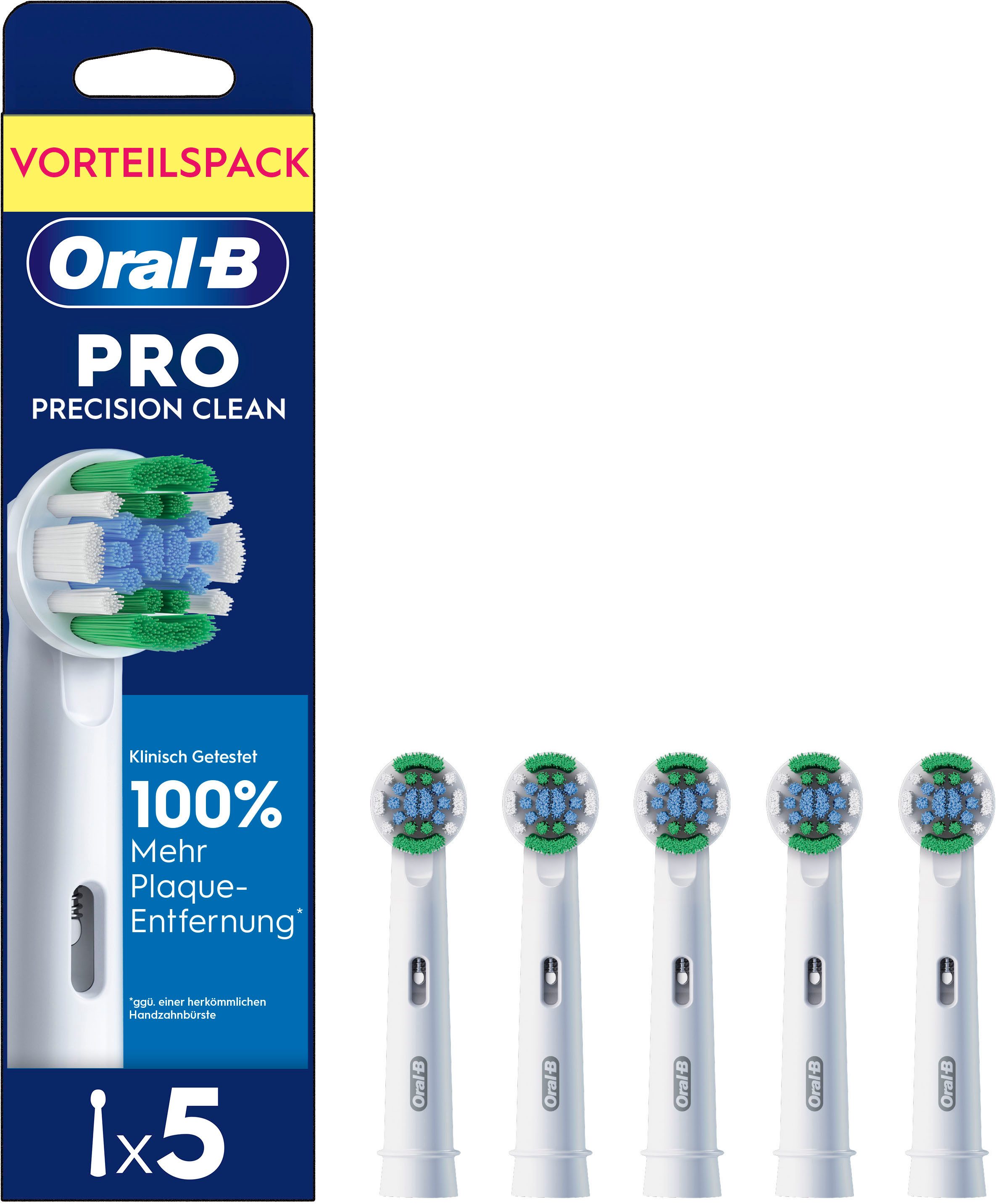 Oral-B Aufsteckbürsten Pro Precision Clean, Zahnreinigung mit innovativen X-förmigen Borsten