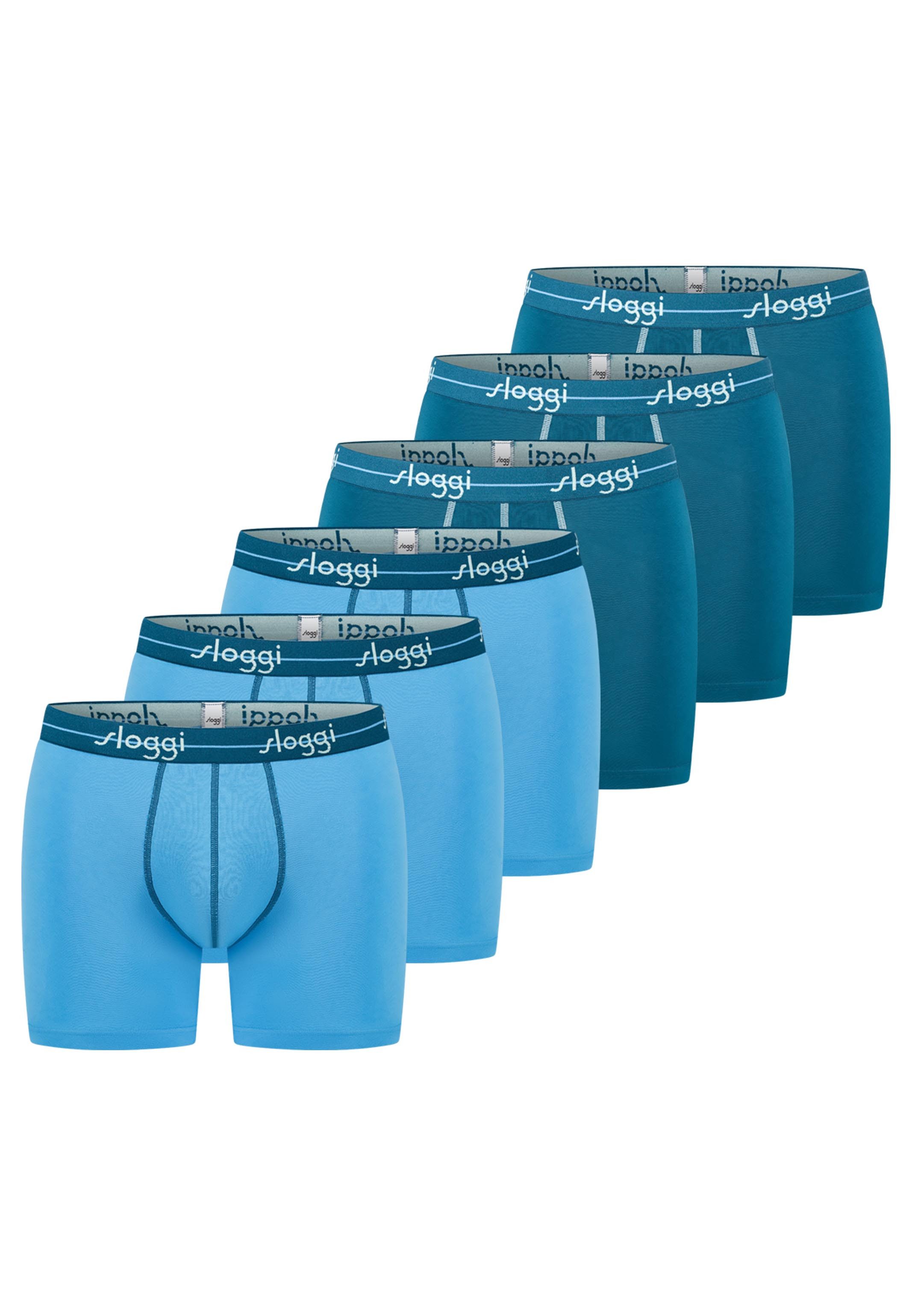 sloggi Retro Boxer 6er Pack Start (Spar-Set, 6-St) Long Short / Pant - Baumwolle - ohne Eingriff - Atmungsaktiv