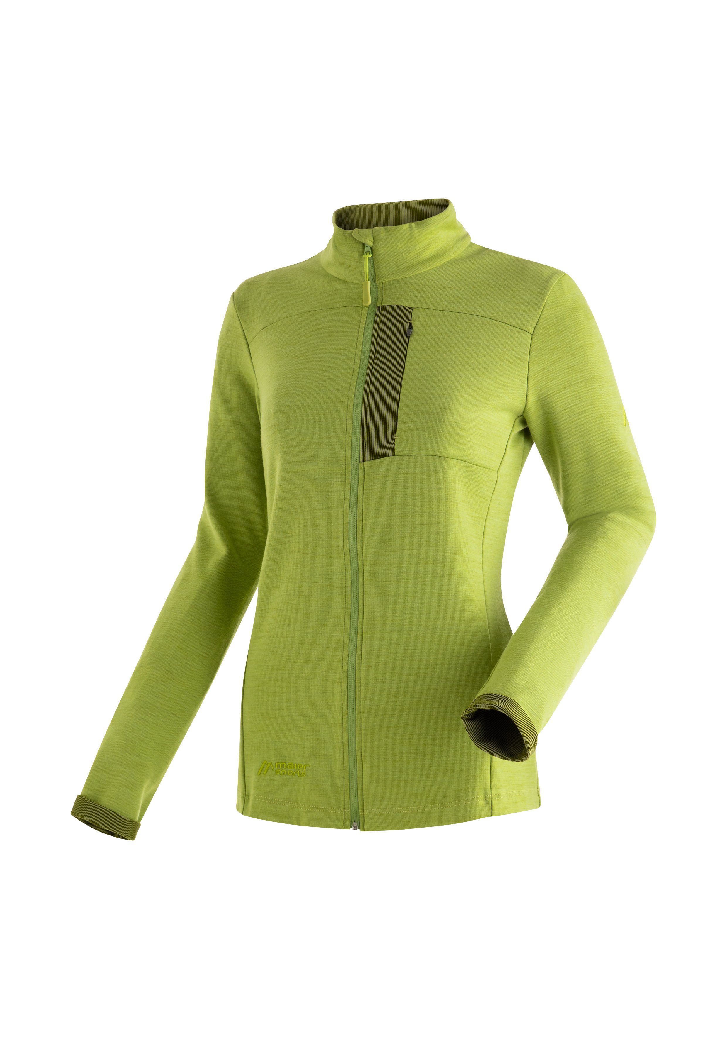 Maier Sports Funktionsshirt Skutvik W Midlayer-Jacke für Damen, ideal für Outdoor-Aktivitäten maigrün | Funktionsshirts