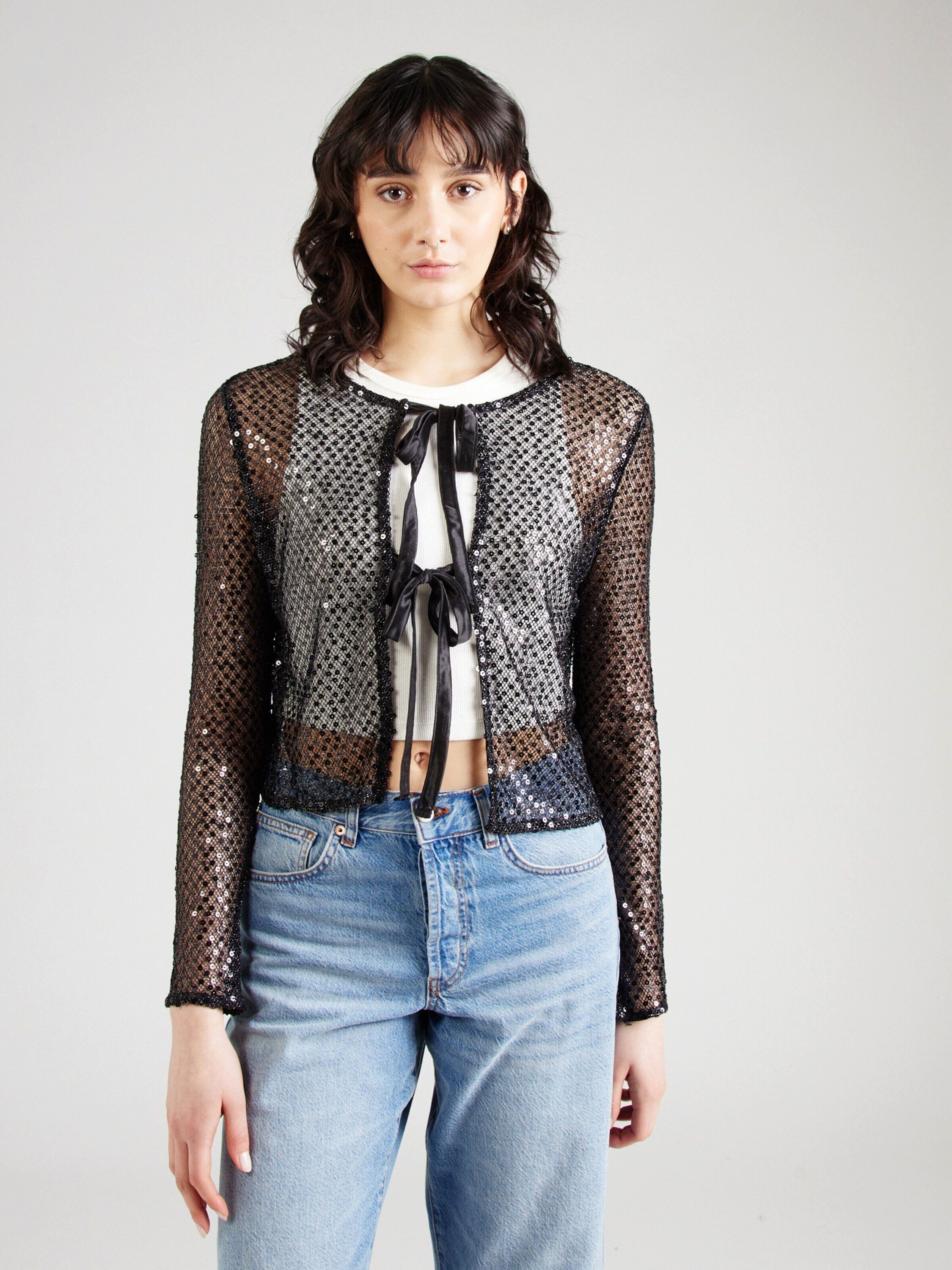 pieces Strickjacke PCRISSI (1-tlg) Lochmuster