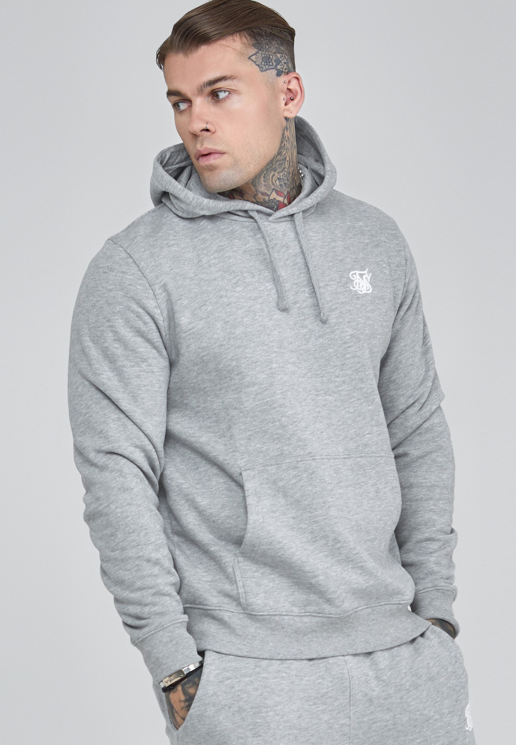 Siksilk Hoodie SikSilk Herren Grauer Essentials günstig online kaufen