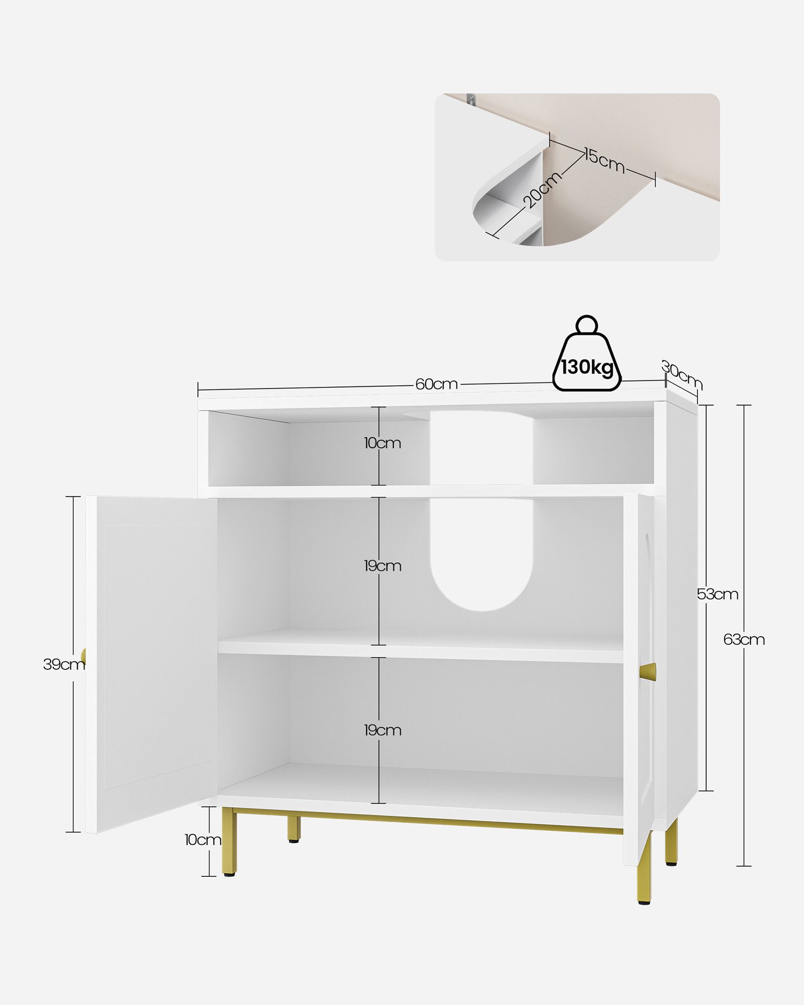 HZUANERI Waschbeckenunterschrank Waschtischunterschrank Unterschrank Badezi günstig online kaufen