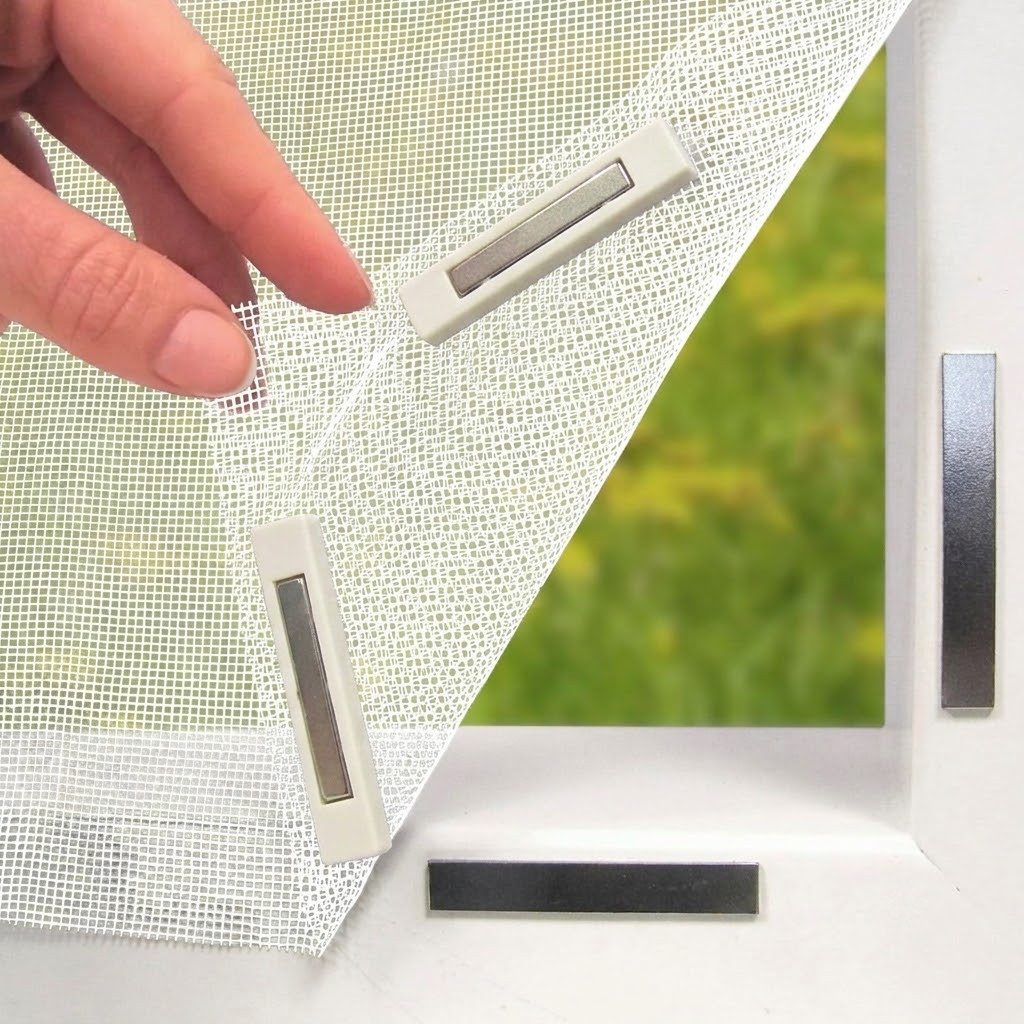 Montegoni Fliegengitter-Gewebe Magnet Fliegengitter Fenster zuschneidbar Moskitonetz ohne Bohren, (Einzelstück Fenster Netz, 1 Stück Fliegengitter Set), Ohne Bohren, magnetisch zuschneidbar, luftdurchlässig