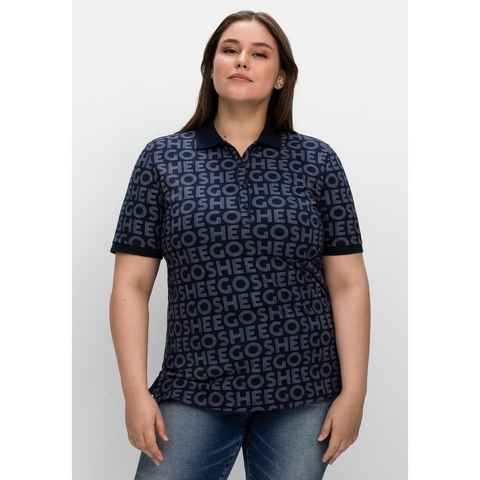 Sheego T-Shirt Große Größen mit Alloverdruck, aus Waffelpiqué
