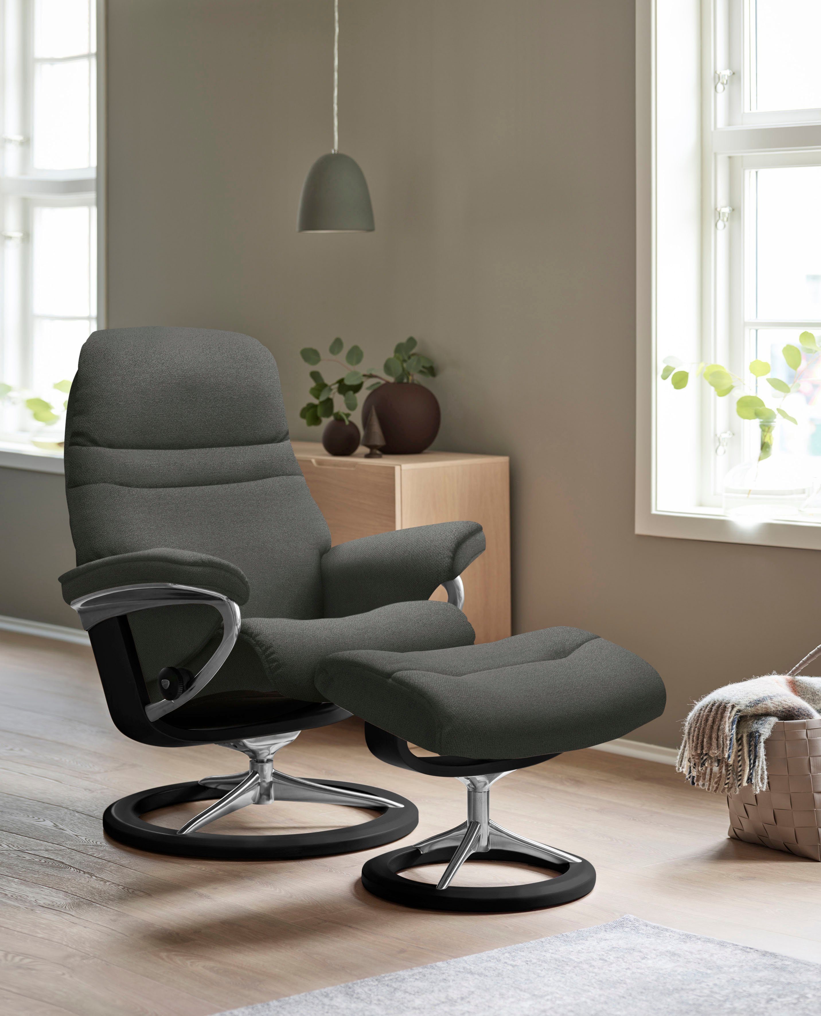 Base, (Set, Hocker), Signature Schwarz mit Größe Stressless® Gestell Sunrise Relaxsessel mit M, Relaxsessel