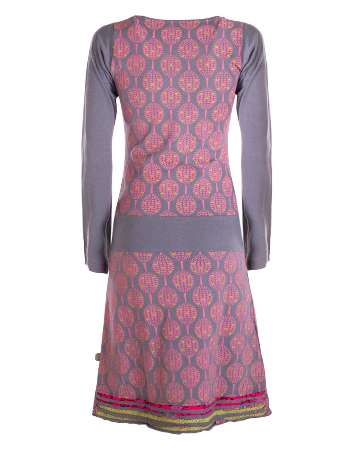 Vishes Jerseykleid Damen knielanges Kleid Baumwolle geometrisch A-Linie mit Taschen Alternative Bekleidung, Ethno, Hippie, Retro Style