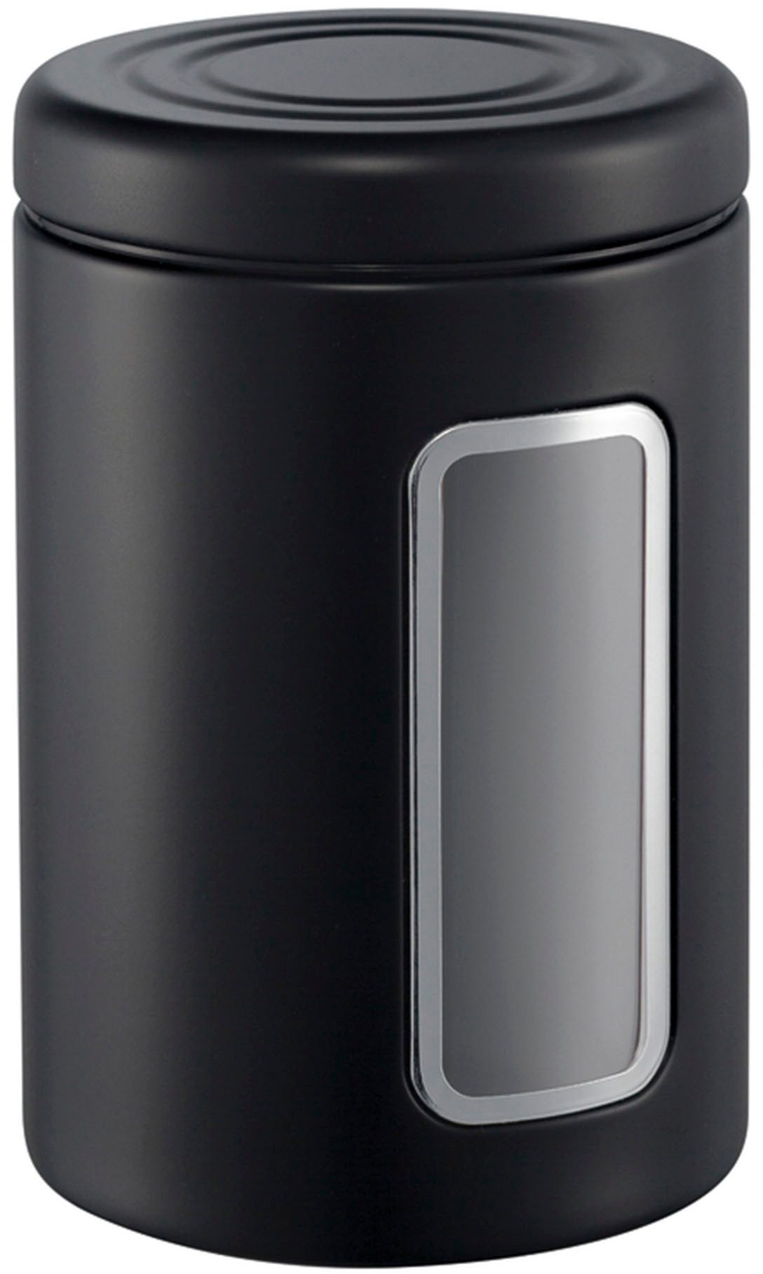 WESCO Vorratsdose Wesco Loft Vorratsdose rund - Schwarz matt, Stahlblech, pulverbeschichtet, mit Sichtfenster