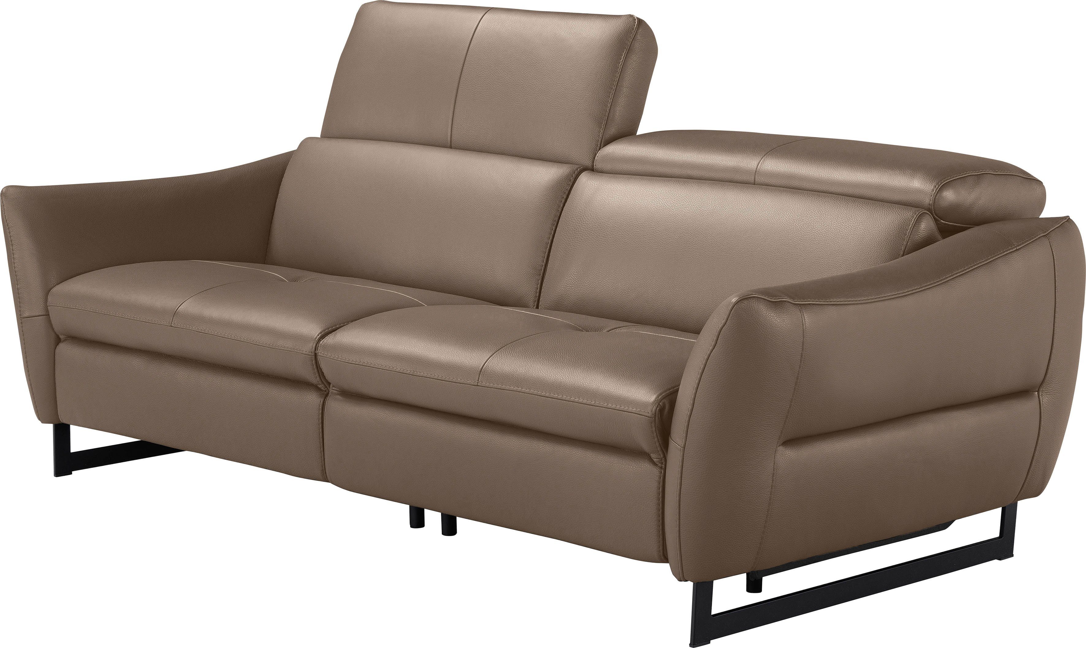 Egoitaliano 2,5-Sitzer Dafne, elegantes Designsofa mit hohem Sitzkomfort, wahlw. mit elektrischer Relaxfunktion, Kopfteile manuell verstellbar