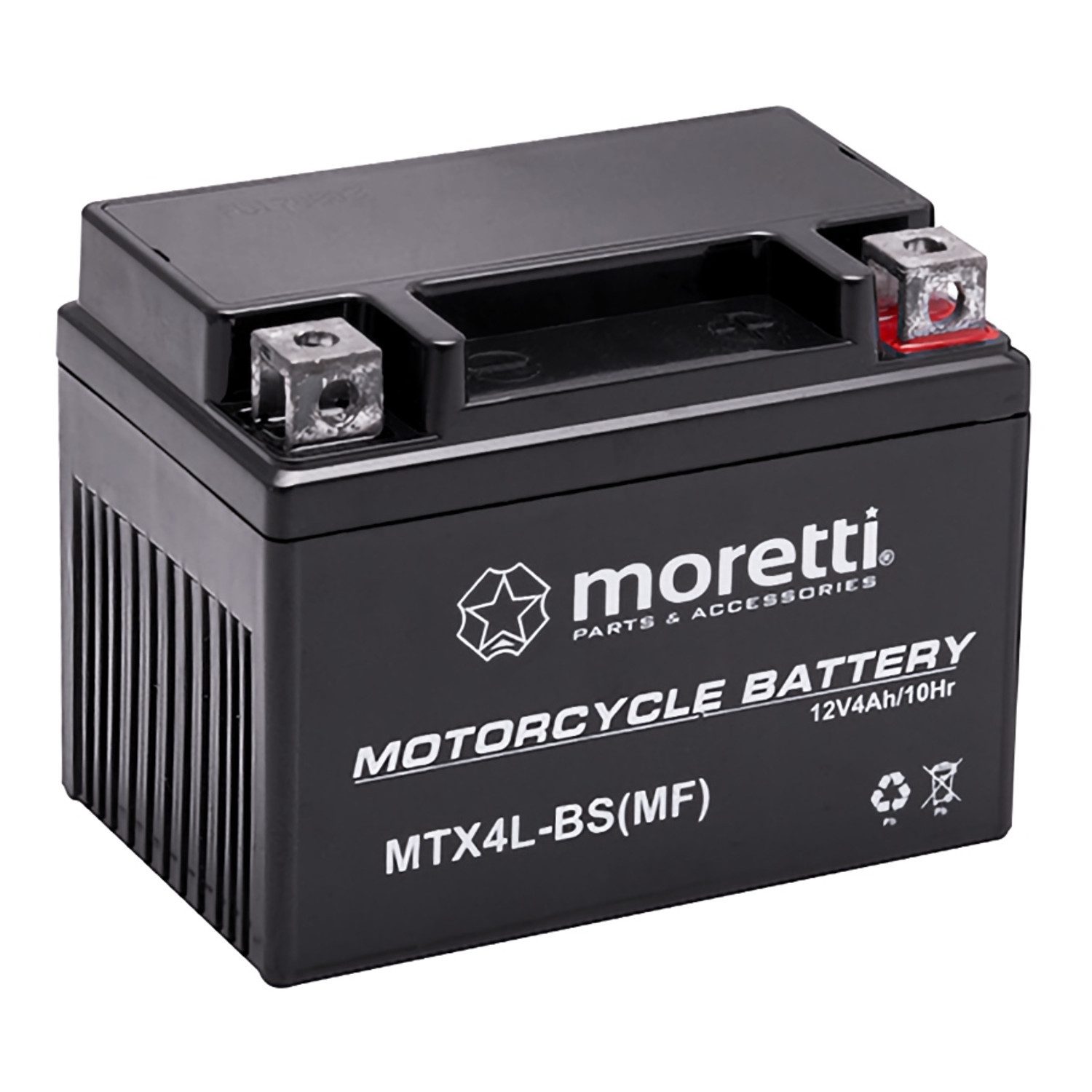 Moretti AGM-Motorradbatterie 4 Ah, 12 V, 50 A Akku (12 V), AKUYTX4L-BSXMOR000