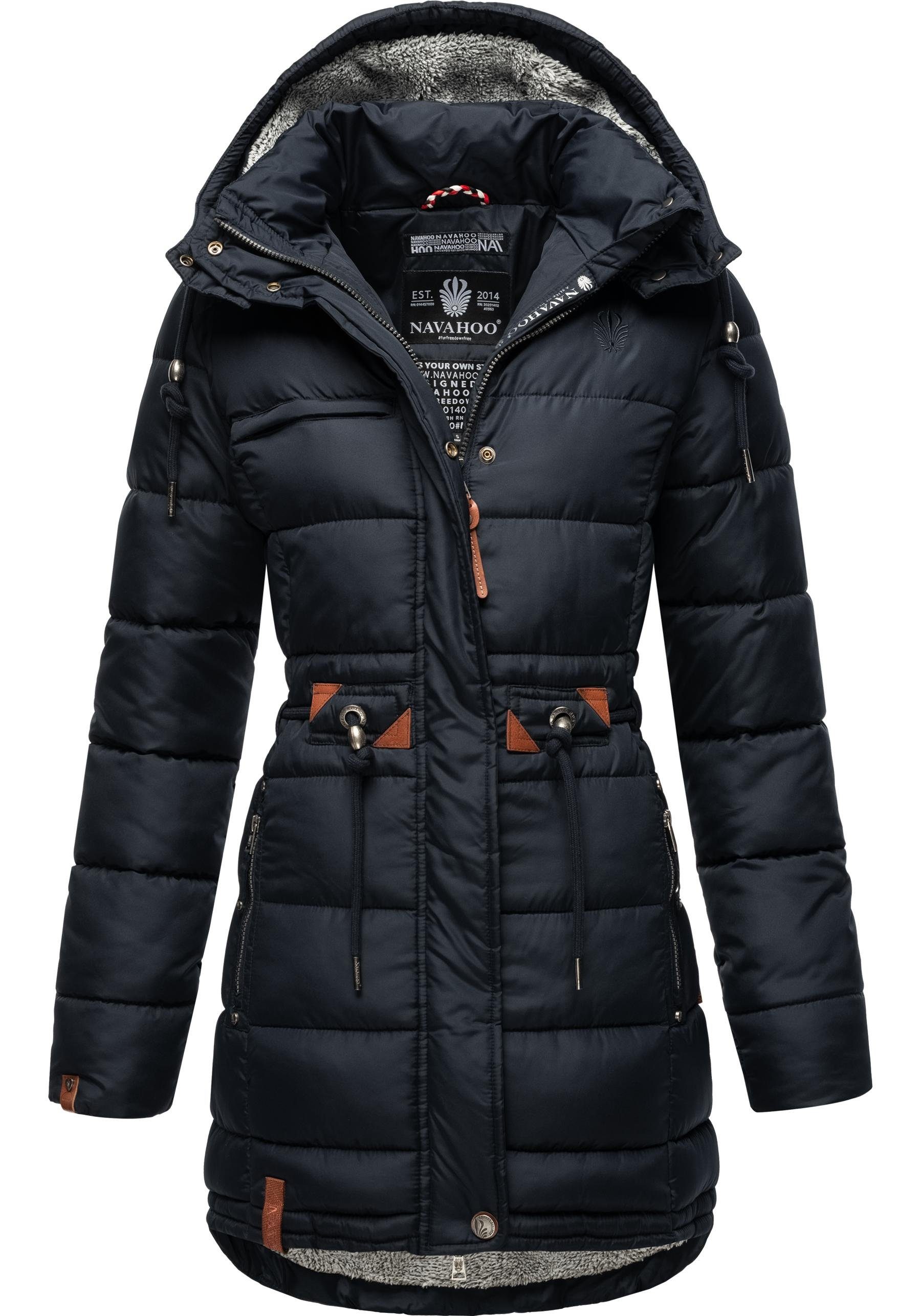 Navahoo Steppmantel Daliee Stylischer Winterparka mit abnehmbarer Kapuze