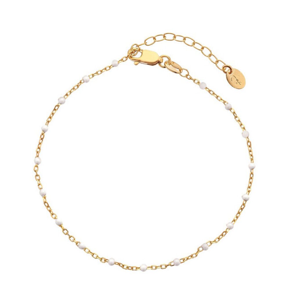 Diamond Armband Jac Jossa Embrace DL655 Feines vergoldetes Perlenarmband