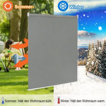 Rollo Verdunklungsrollo Außenrollo Wetterfest Rollo Sonnenschutz, AUFUN, für Fenster, Außen