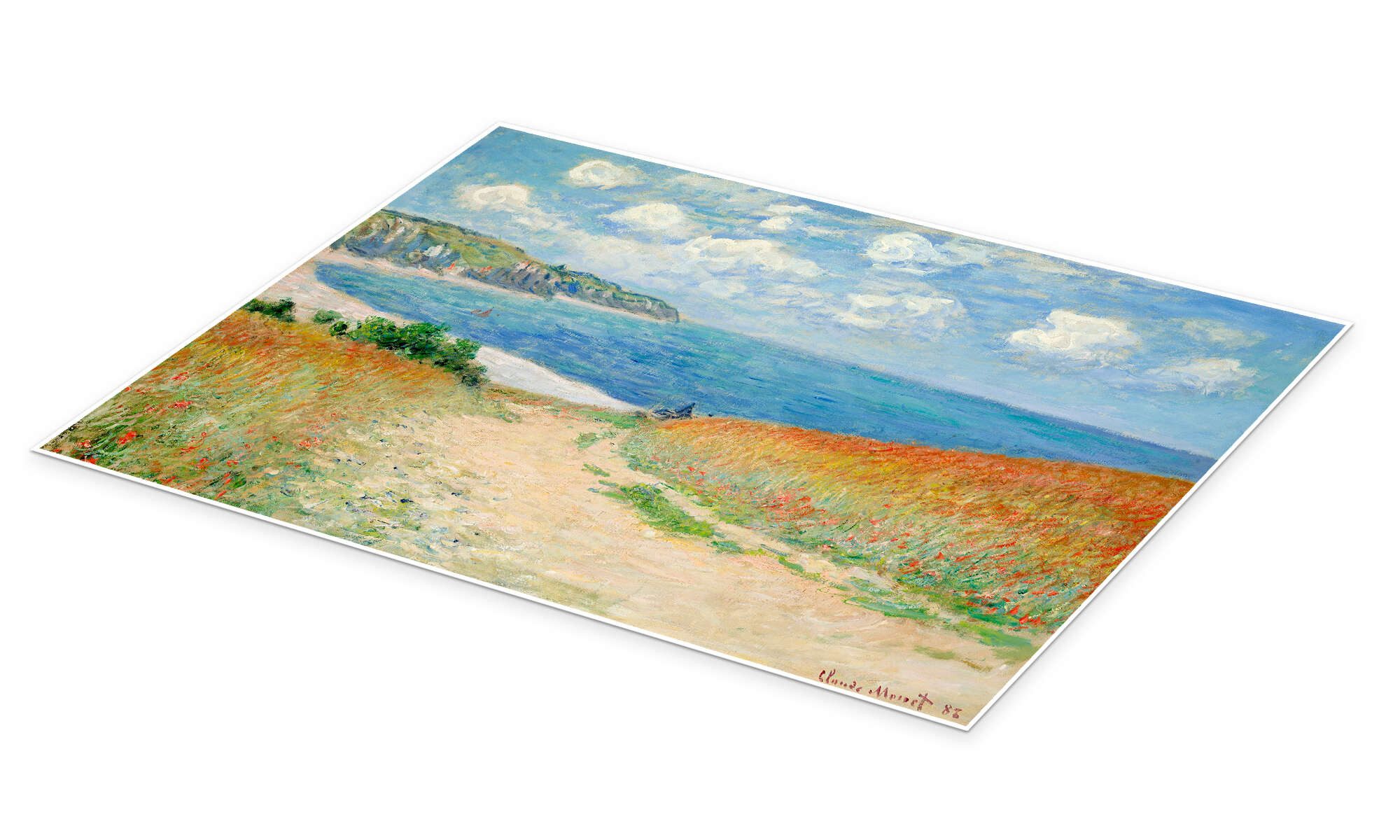 Posterlounge Wandbild Strandweg durch den Weizen bei Pourville, Claude Monet, erhältlich als Poster, Leinwandbild, Wandsticker oder Acrylglasbild