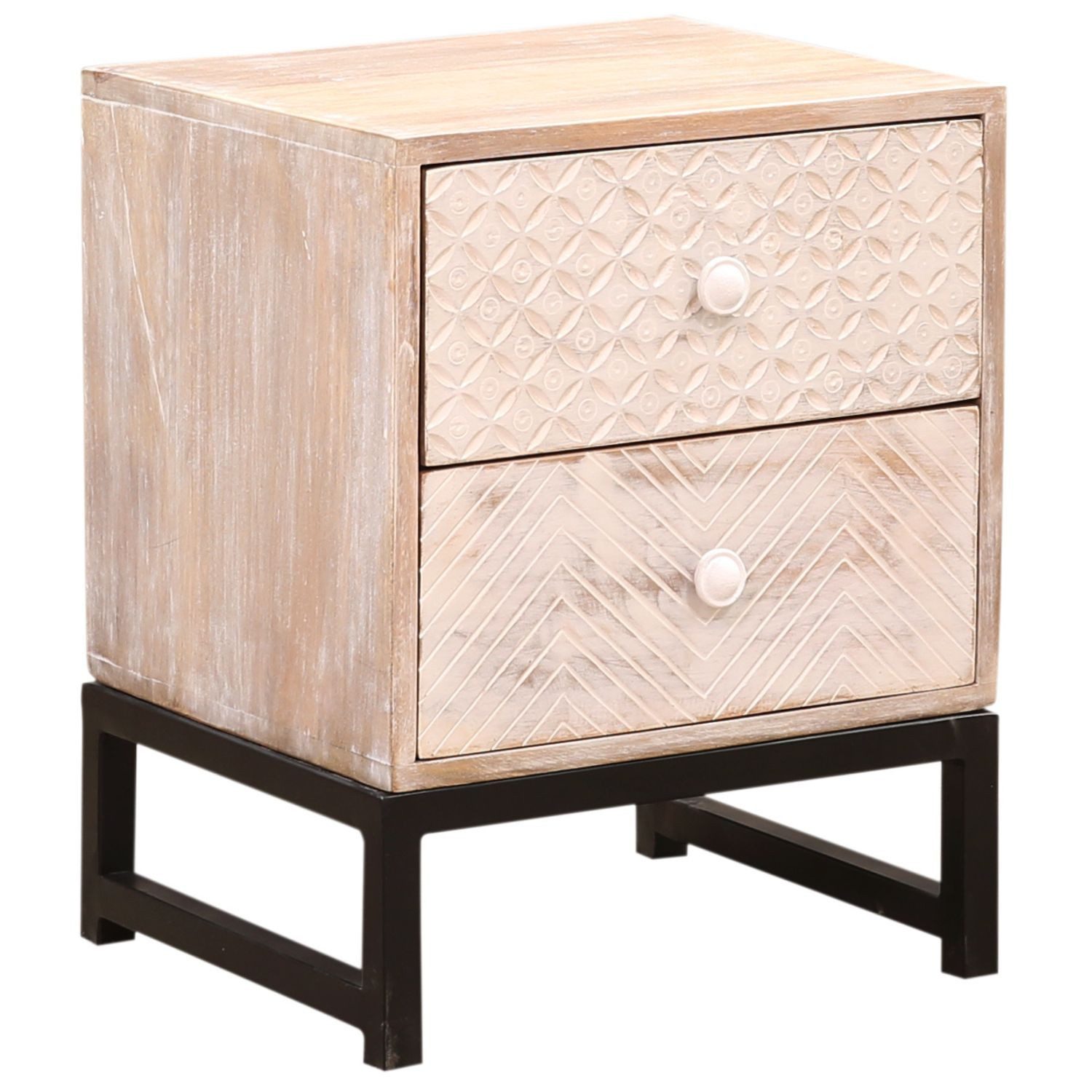 Marrakesch Orient & Mediterran Interior Nachttisch 2er Set Boho Deko Nachttisch Beistelltisch Nachtschrank Alvar (2-St), Handarbeit