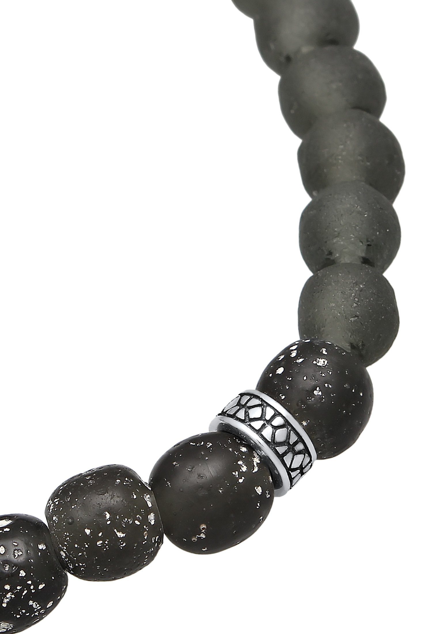 Kugel Kuzzoi 925 Olive Perlen Bead-Armband-Set Glas Beads Silber, Recycelte