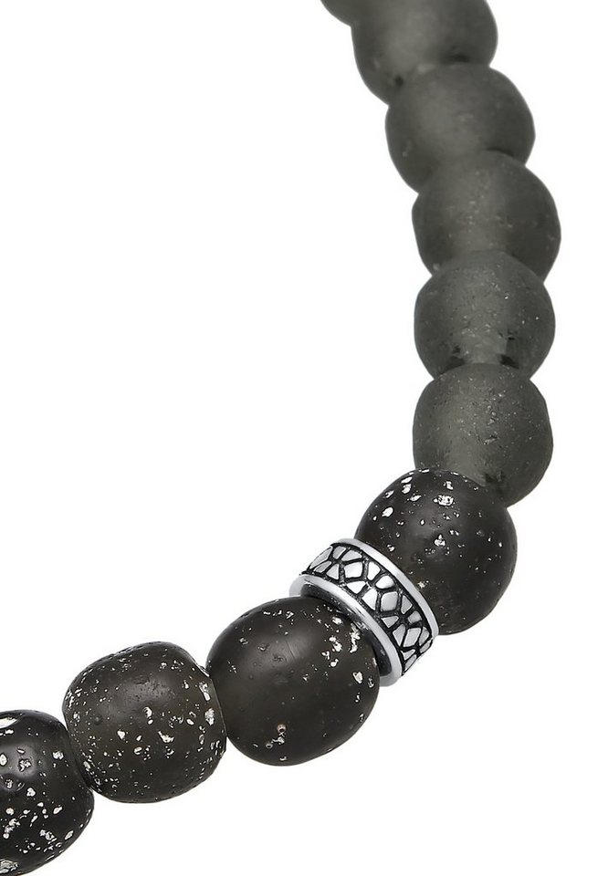 Kuzzoi Bead-Armband-Set Recycelte Glas Perlen Beads Olive 925 Silber, Kugel