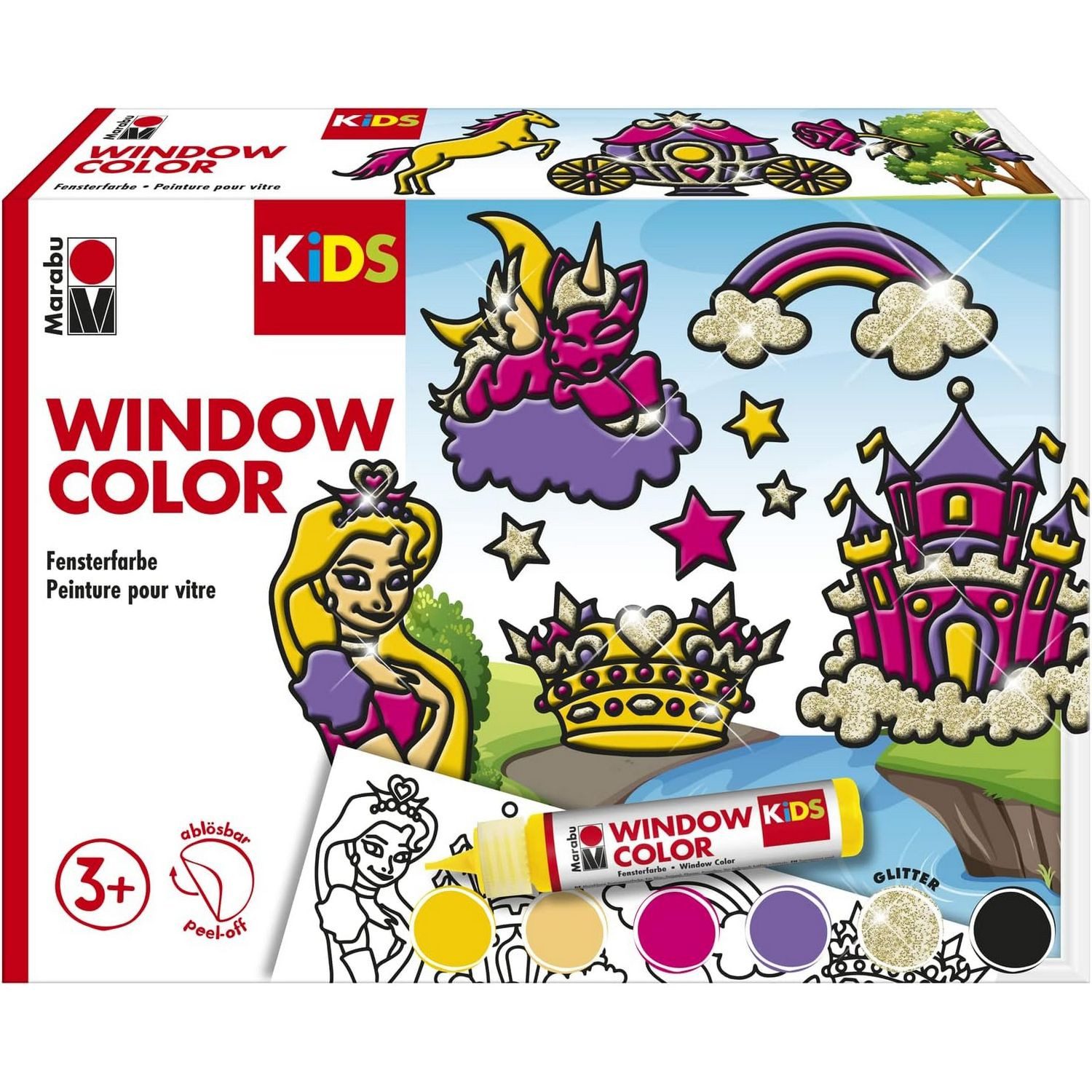 Marabu Kreativset Marabu KiDS Window Color Set Prinzessin, 6 x 25 ml Fenste günstig online kaufen