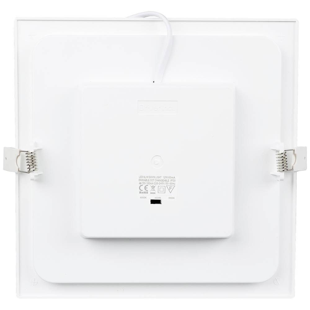 HEITRONIC LED Einbauleuchte LED Einbaudownlight LE MANS quadratisch 12W 165x165x32 mm 501381, Dimmbar