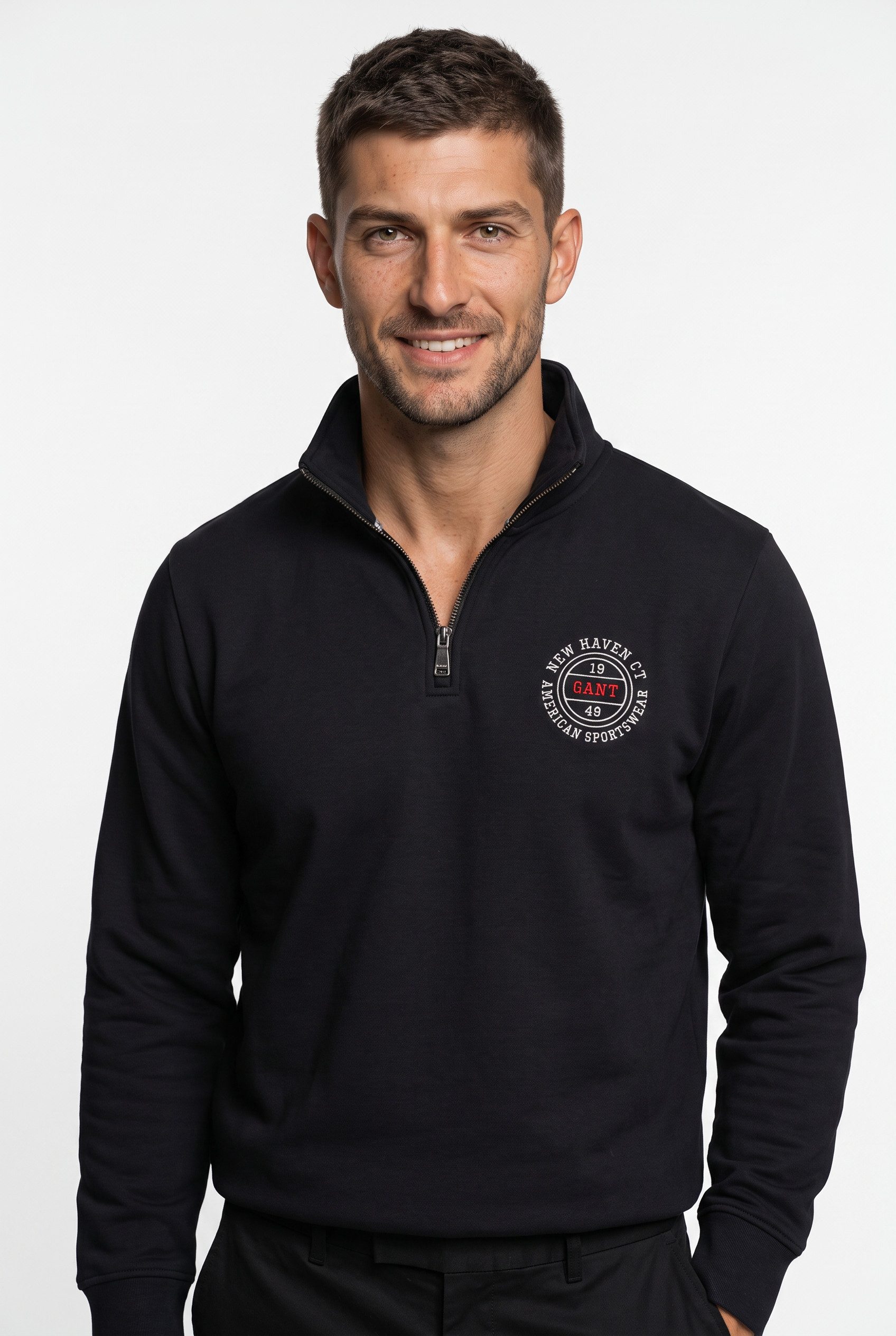 Gant Sweatshirt GRAPHIC HALFZIP Regular fit mit Troyer-Kragen