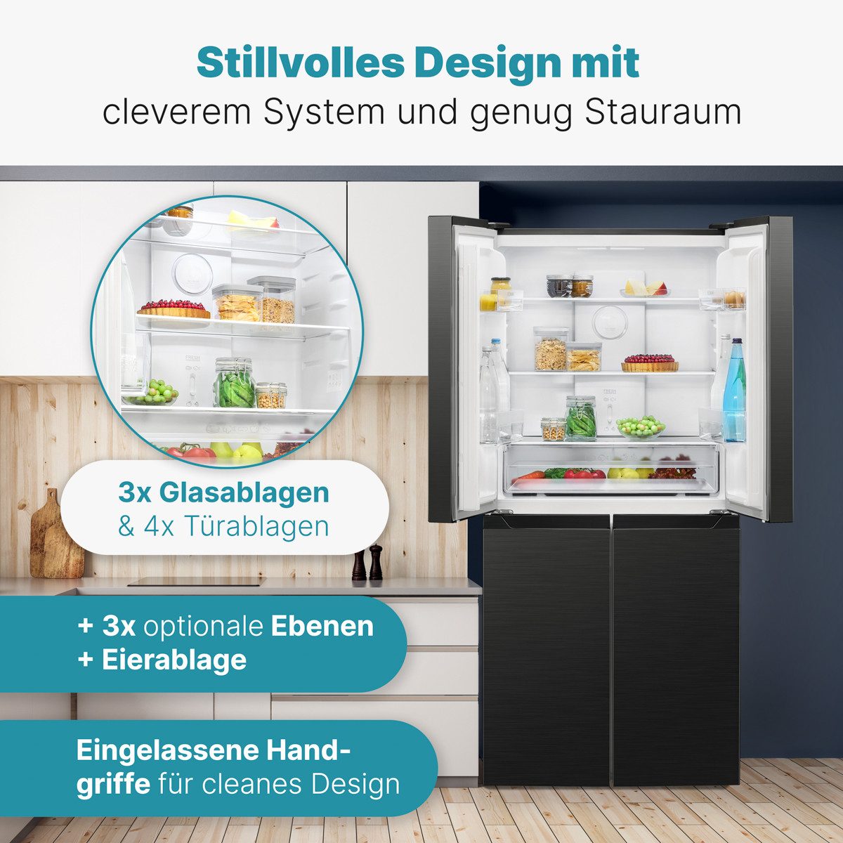 BOMANN Kühl-/Gefrierkombination KG 7358, 180 cm hoch, 79 cm breit, 362L, Total No Frost & MultiAirflow-System