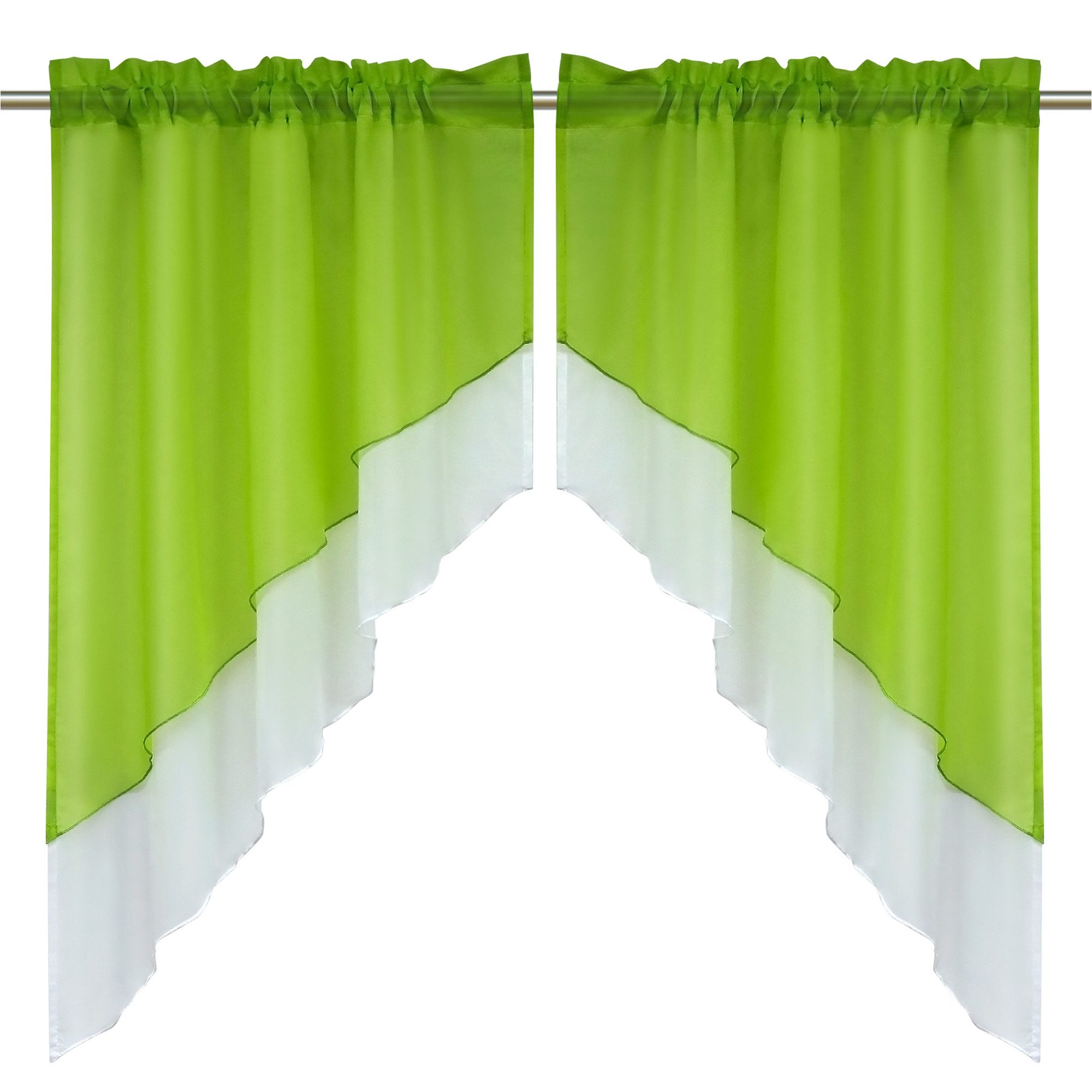 Delien Scheibengardine Beyza (2 St), Stangendurchzug, transparent, Zweifarb günstig online kaufen