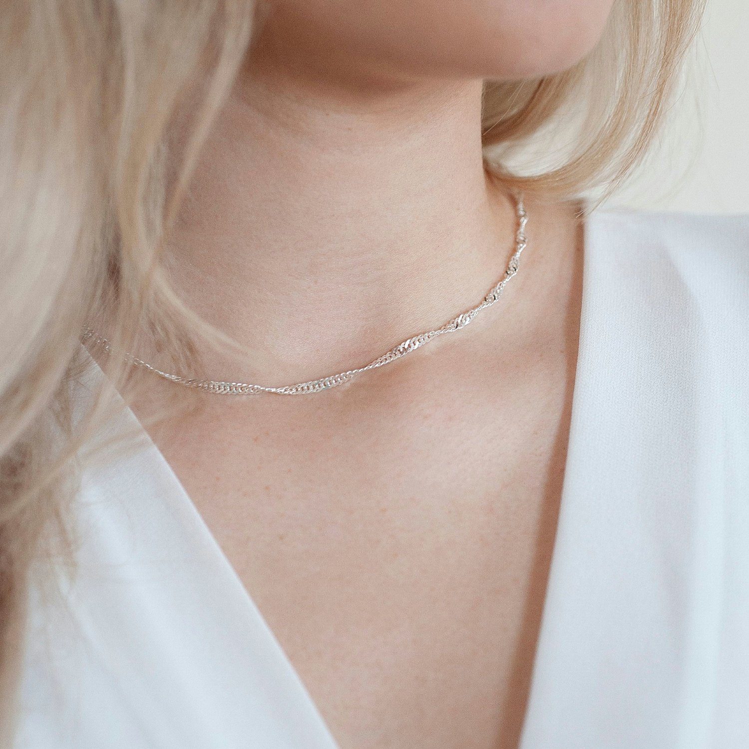 Materia Silberkette Damen Singapurkette glänzend K95, 925 Sterling Silber günstig online kaufen