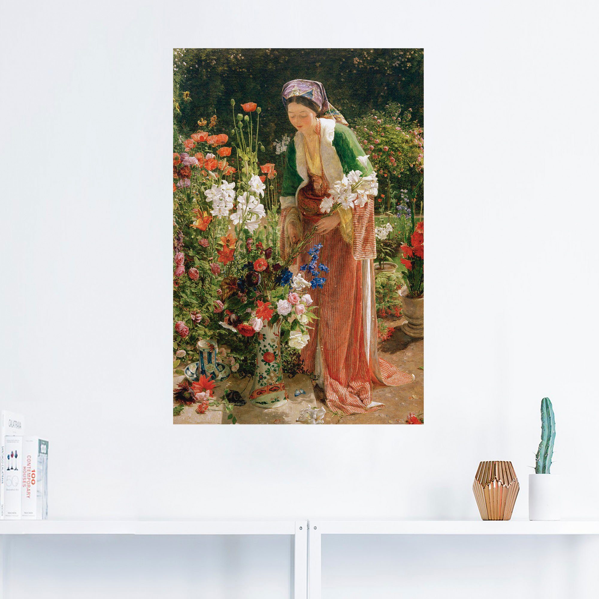 Artland Wandbild Wandaufkleber versch. Größen Poster Bilder Im (1 in oder Frauen als St), Beis, Leinwandbild, Garten von des Alubild