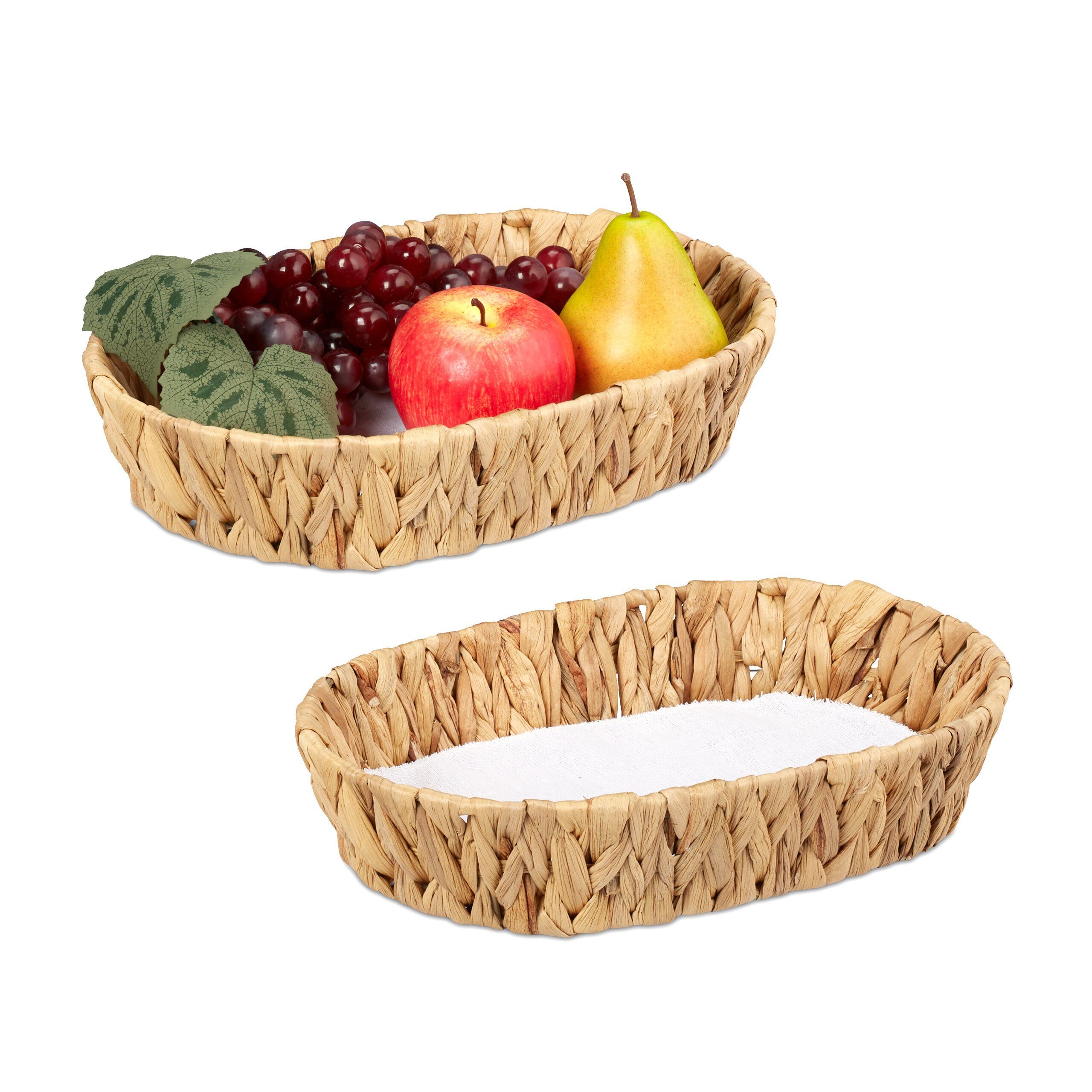 Obstschale 2er Set Obstschalen aus Wasserhyazinthe