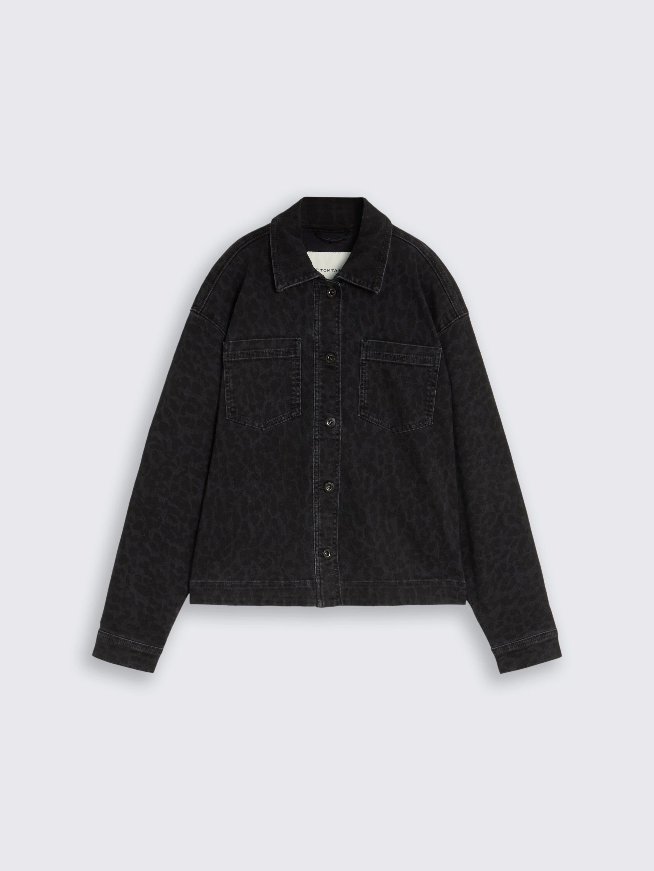 TOM TAILOR Jeansjacke Regular im Leo-Look / hemdkragen mit Knopfleiste – Bild 5 von 5