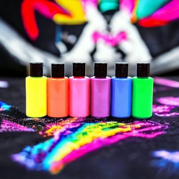 Monalisa Kreativset Fluoreszierende Stofffarbe Set 6x40 ml (240 ml) - UV - Neonfarben
