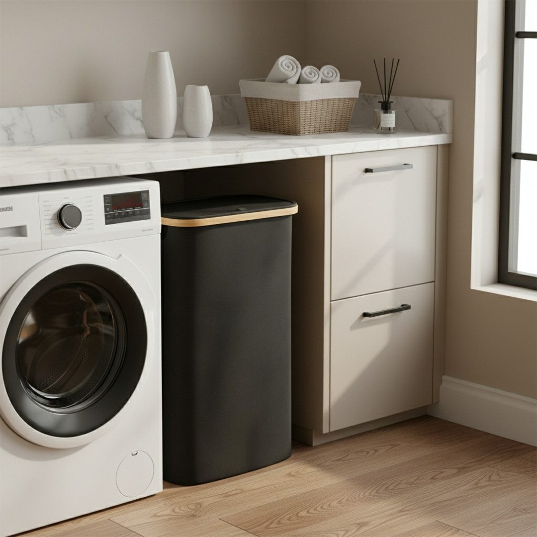 Bellamio Wäschekorb Tolt mit herausnehmbarem Wäschesack (Schwarz, 65 L), mi günstig online kaufen