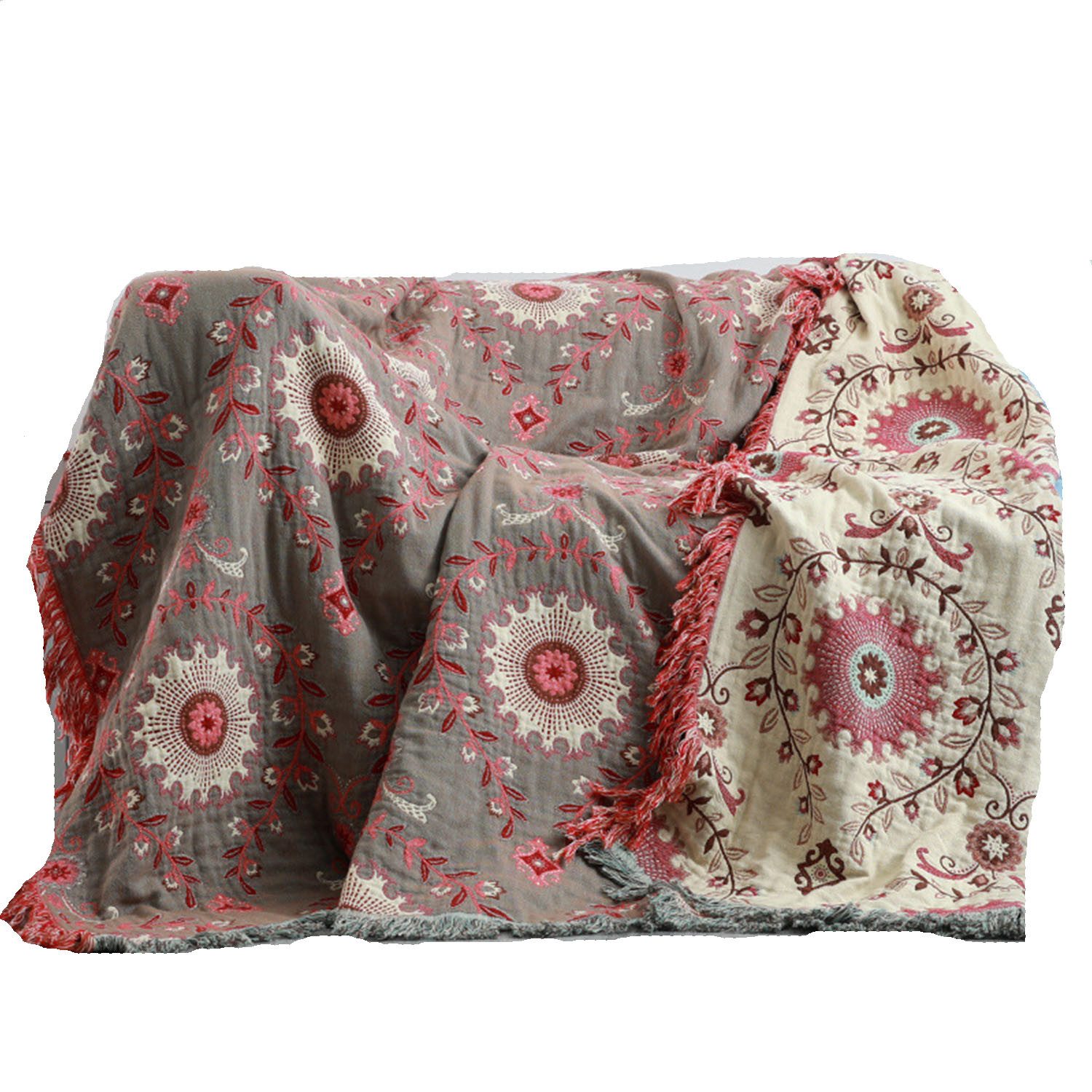 FELIXLEO Tagesdecke Decke Böhmische quastengewebte Tagesdecke Sofadecke 150 cm x 200 cm