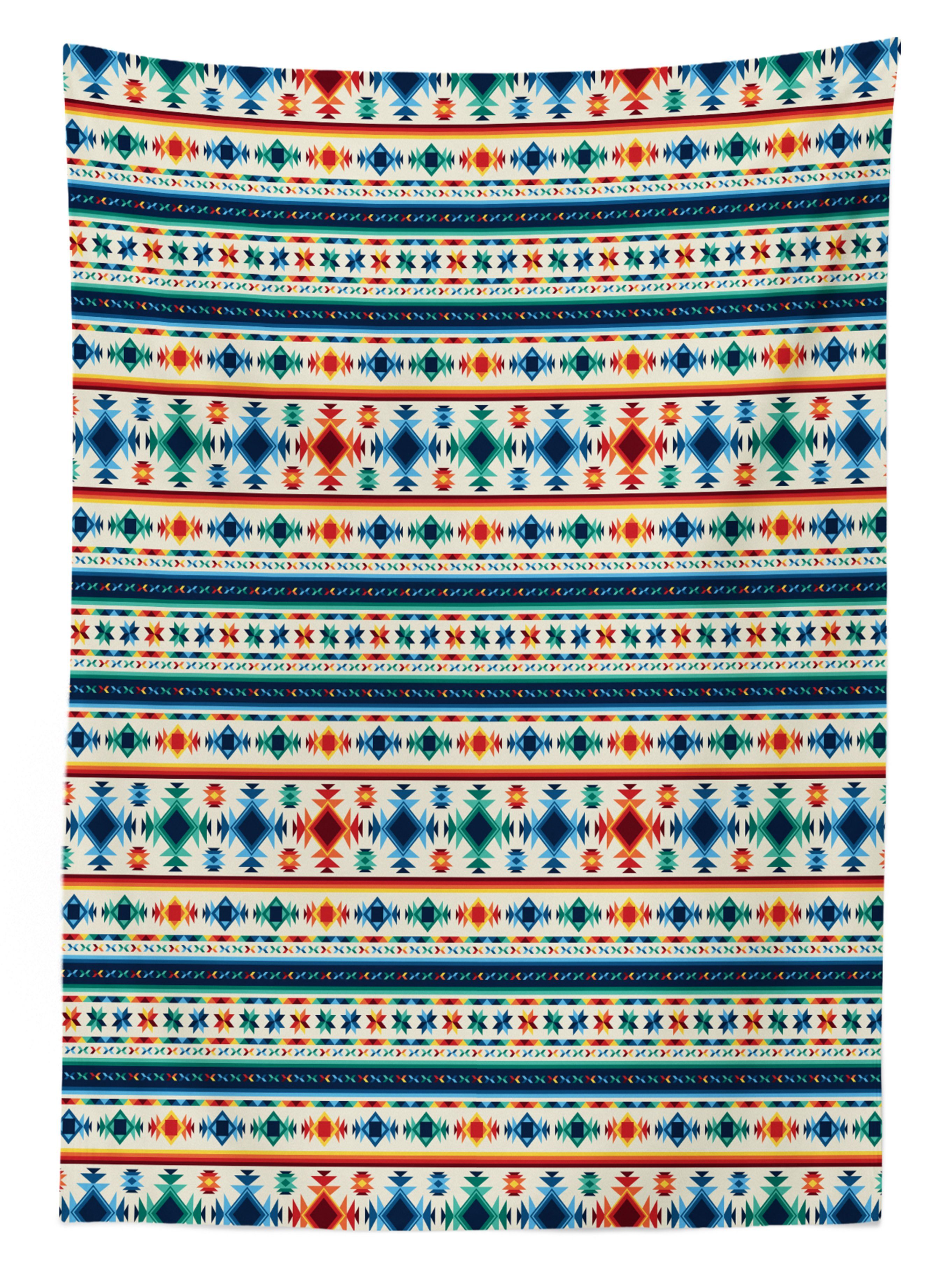 Abakuhaus Tischdecke Farbfest Klare Aztec Abstrakt geeignet Geometrie den Waschbar Primitive Außen Farben, Für Bereich