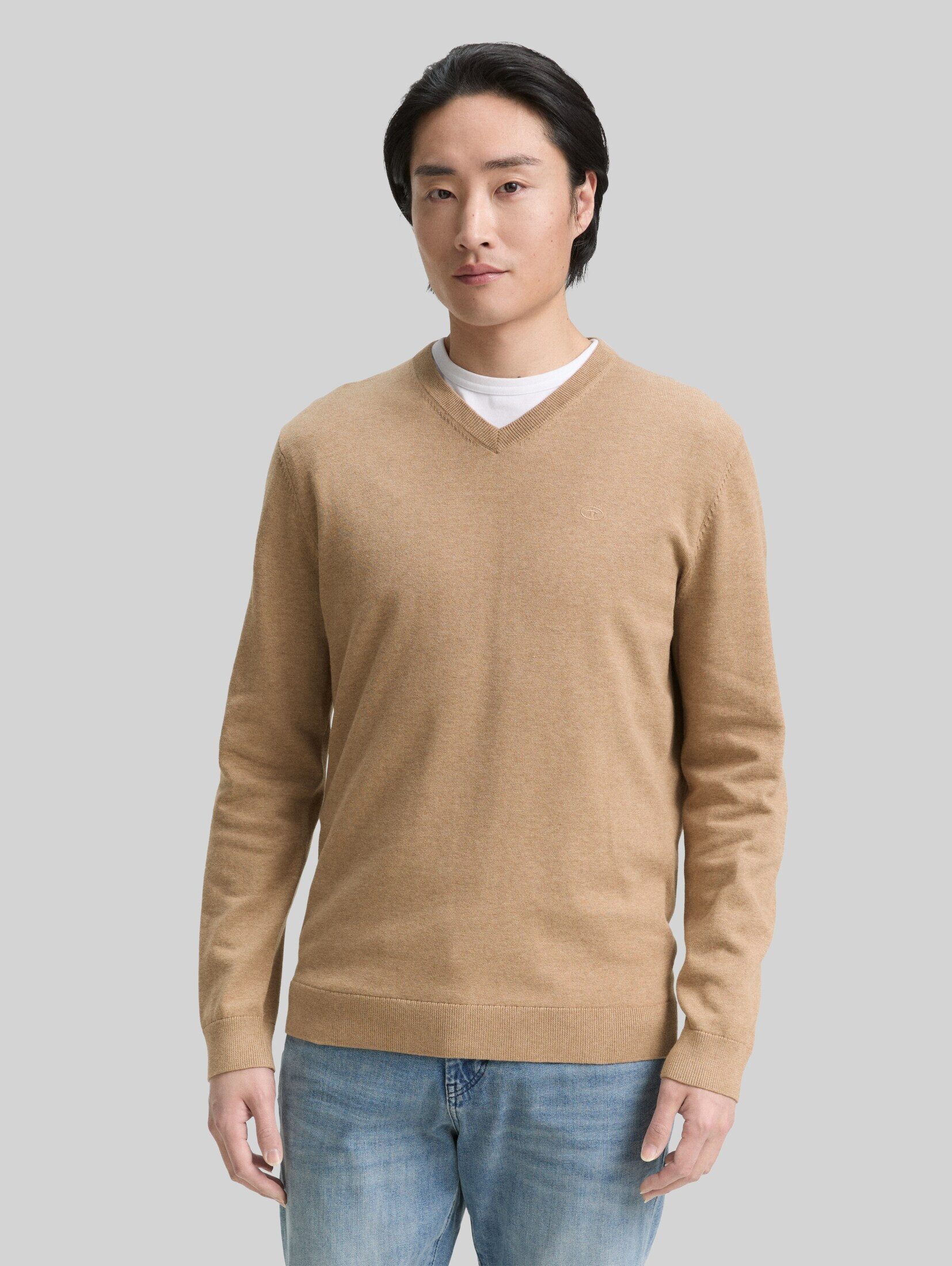 TOM TAILOR Strickpullover Pullover & Strickjacken Strickpullover mit V-Ausschnitt