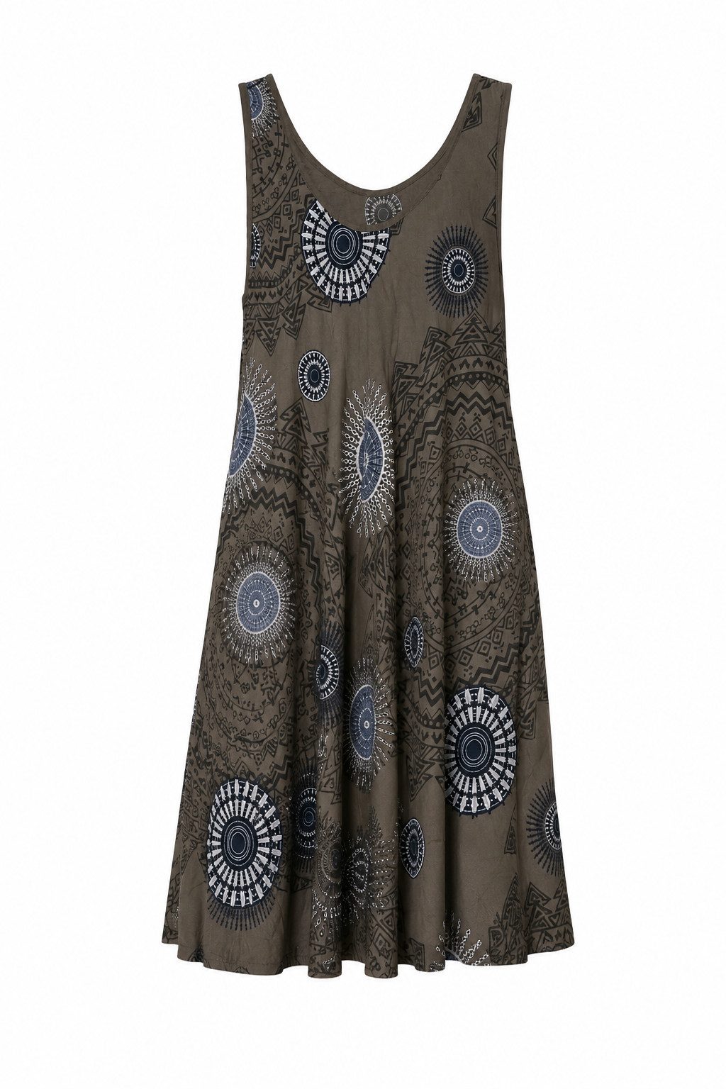 ITALY VIBES Sommerkleid - luftiges Viskosekleid ärmellos mit Mandala Print für Damen ONE SIZE - passend für Größen M bis XL