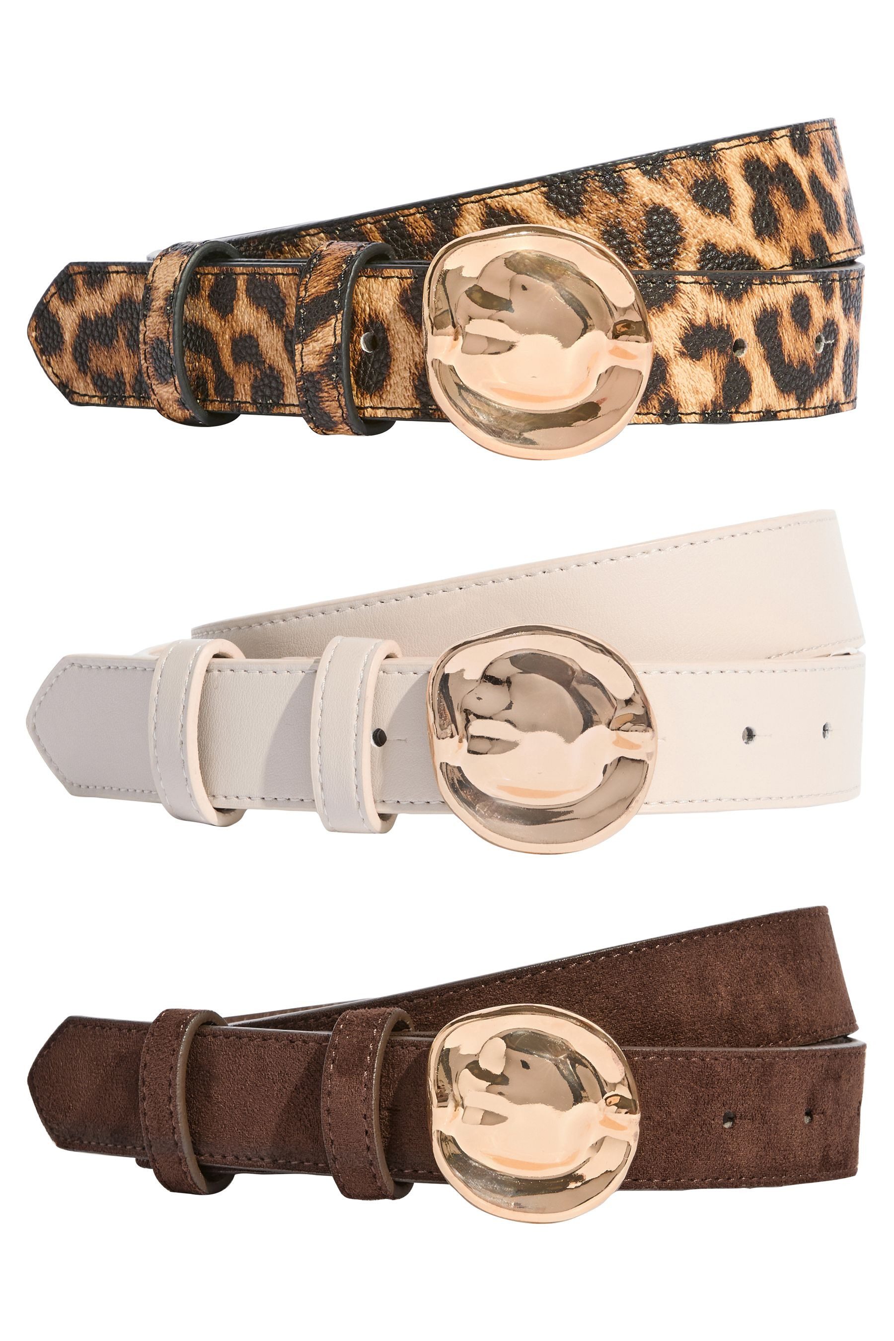 LIPSY Synthetikgürtel Lipsy Molten Gürtel mit Metalldetails, 3er-Pack (3-St)