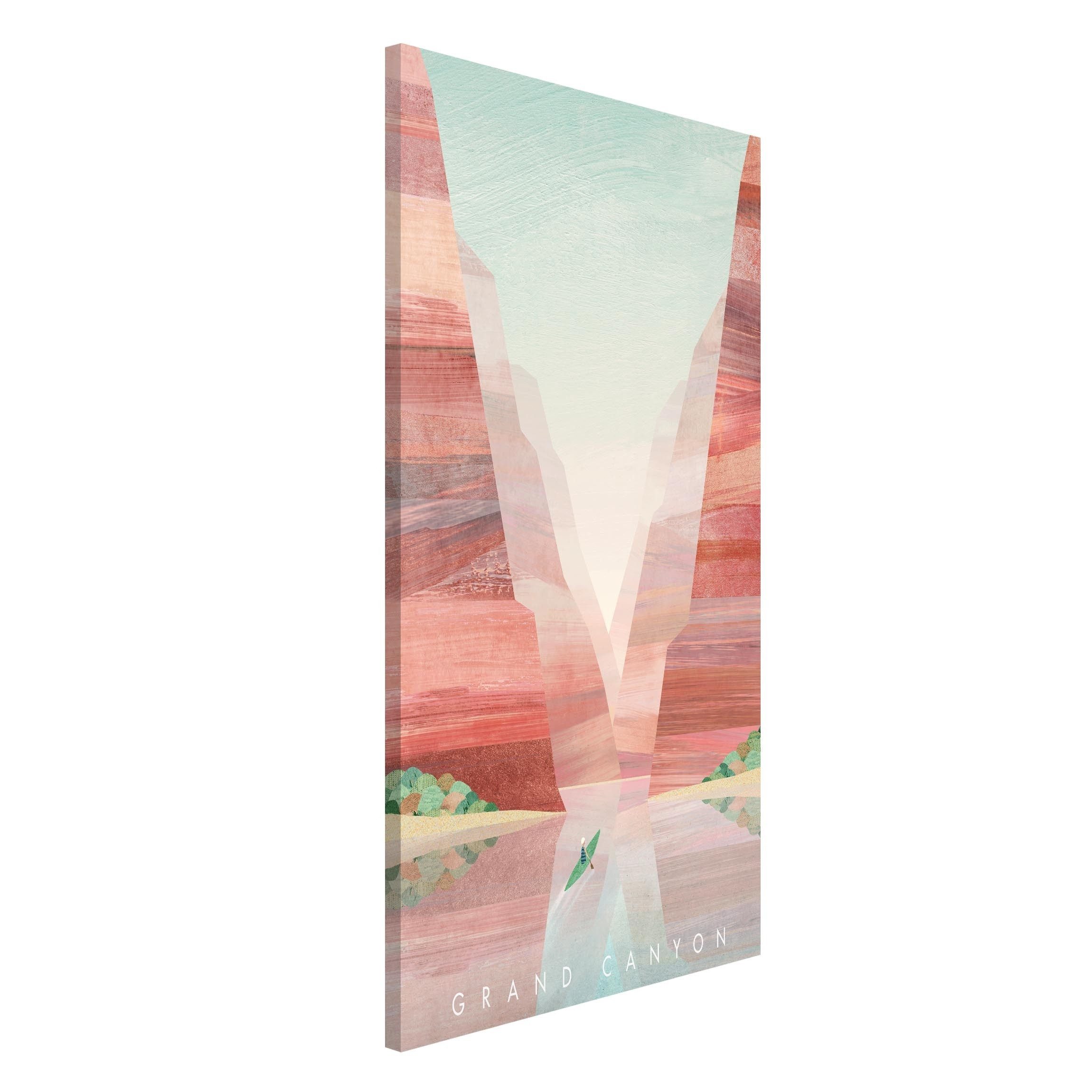Bilderdepot24 Magnettafel Küche rot Reiseposter - Grand Canyon, (1-tlg., Magnetboard Pinnwand für die Wand - metallische Tafel für Magnete), Magnetwand groß mit Motiv Büro Memoboard magnetisch Hochformat