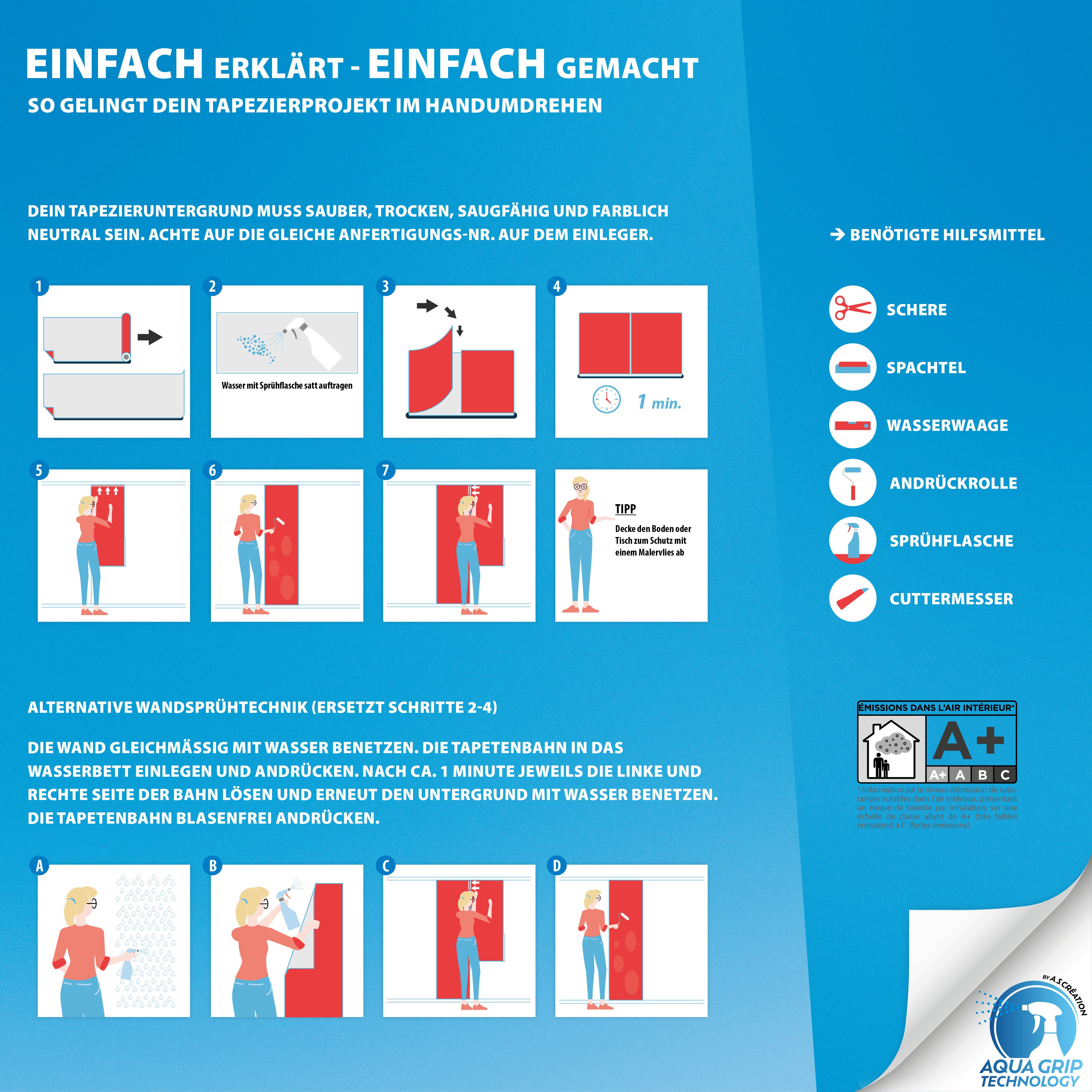 living walls Vliestapete DesignDrop vorgeleimte Tapete Stein Mustertapete Rot Braun, strukturiert, matt, (1 St), Vliestapete vorgekleistert 3D-Optik für Schlafzimmer Wohnzimmer Küche