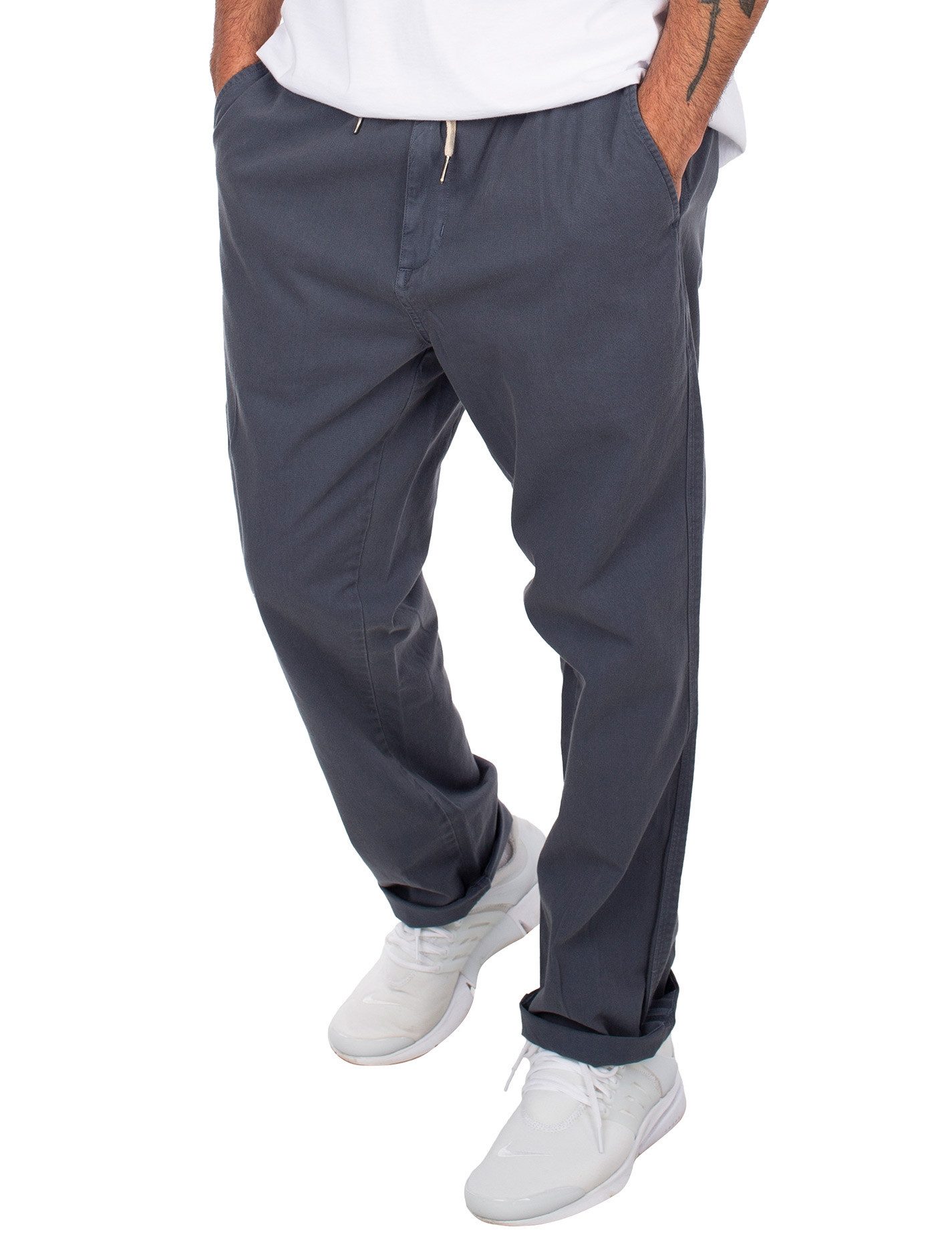 Stoffhose - lockere Stoffhose - Straight fit - graue Basic Hose