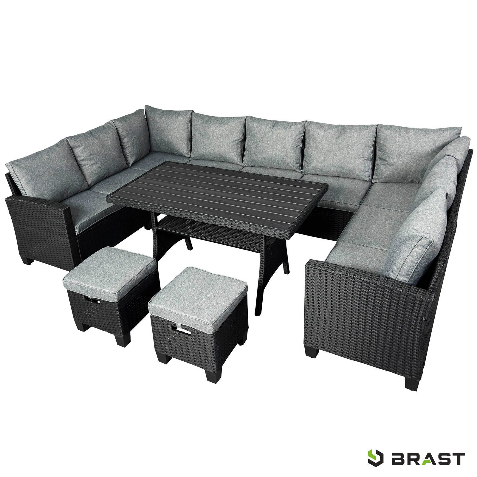 BRAST Gartenlounge-Set Family, bis zu 11 Personen viele Farben, inkl. extra Dicke Kissen, TÜV geprüft Outdoor Loungemöbel
