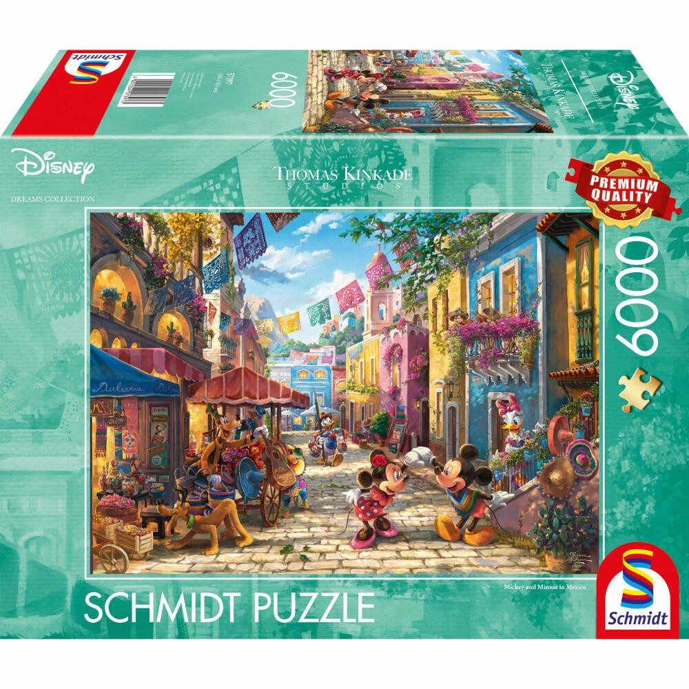 Schmidt Spiele Puzzle Disney Mickey & Minnie in Mexico Thomas Kinkade, 6000 Puzzleteile