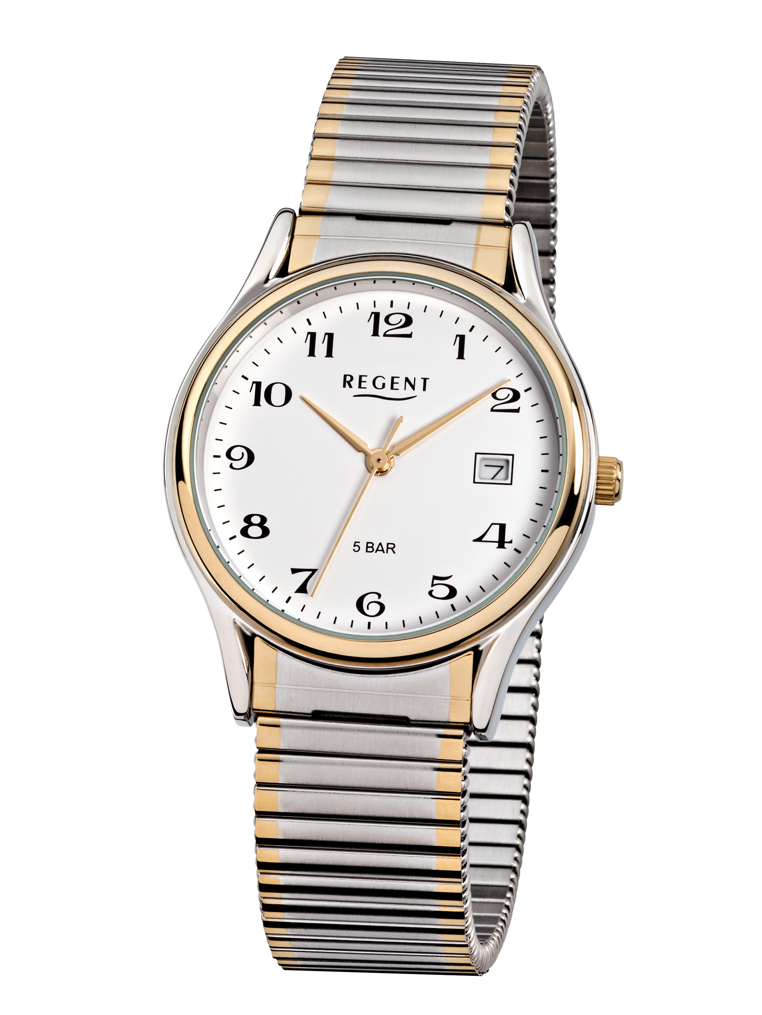 Regent Quarzuhr F-472 - 1550.41.99, Armbanduhr, Herrenuhr, Edelstahlarmband, analog, Tag