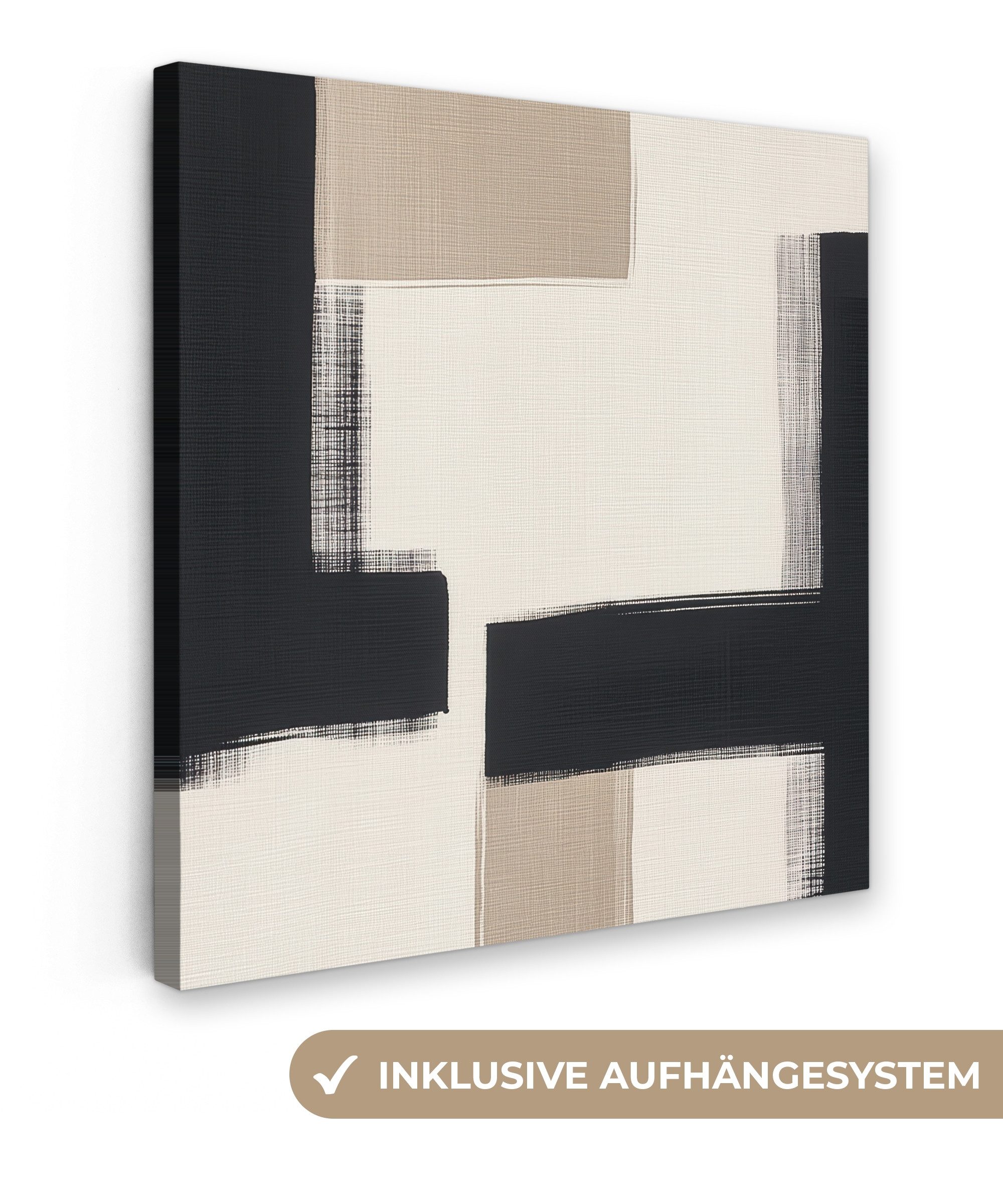 OneMillionCanvasses® Leinwandbild Schwarz - Abstrakt - Japanisch, Fotodruck günstig online kaufen