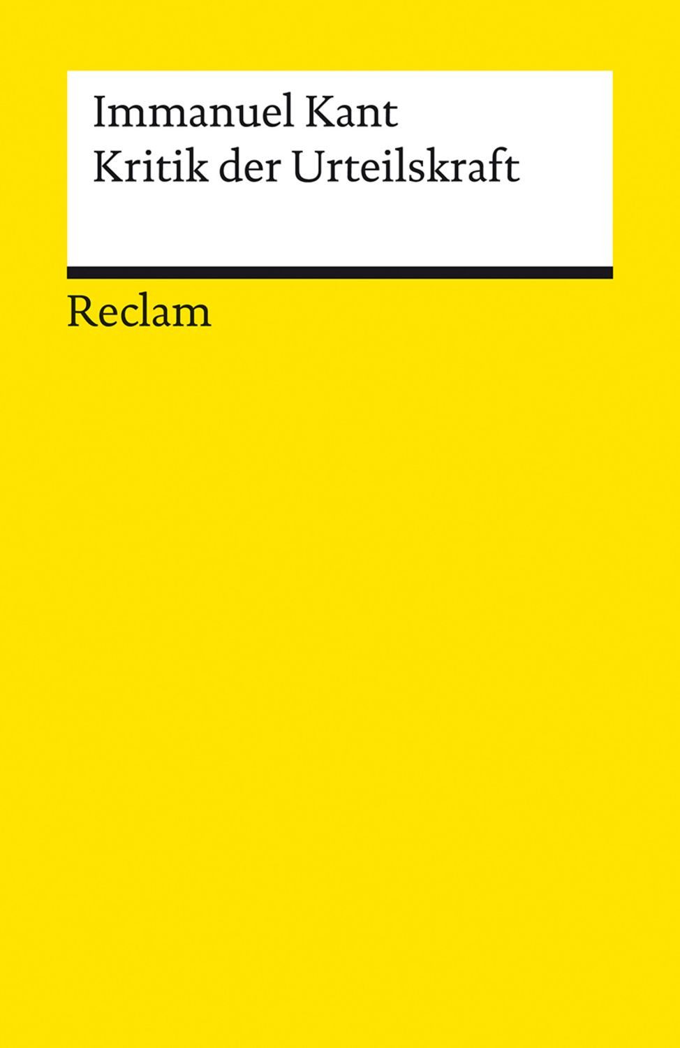 Kritik der Urteilskraft / Immanuel Kant