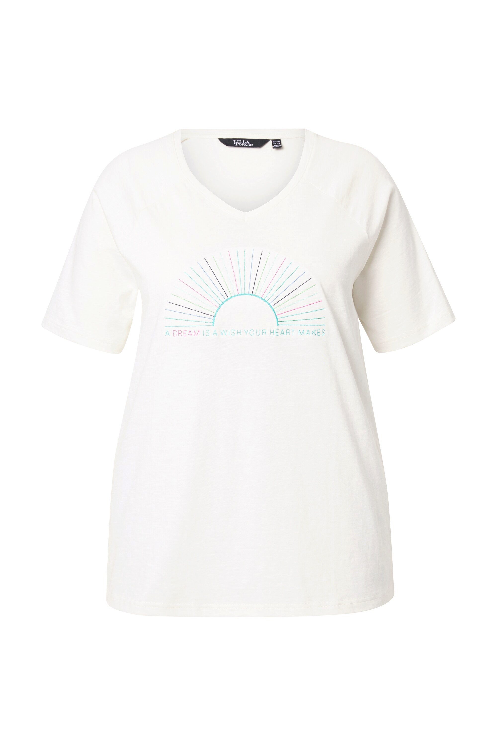 Ulla Popken T-Shirt T-Shirt Stickerei Classic V-Ausschnitt günstig online kaufen